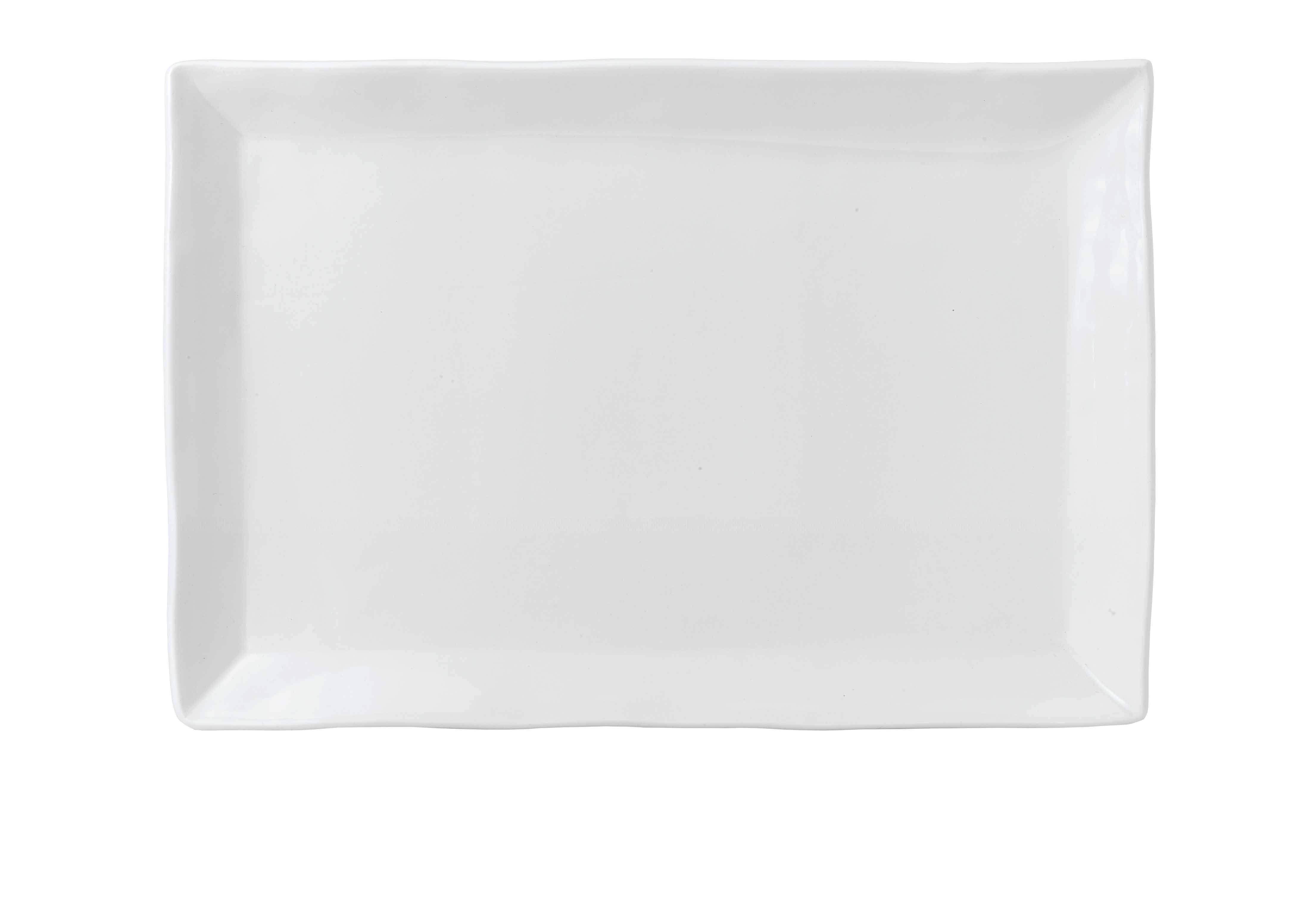 Dudson Servierbrett Dudson White Tablett Rechteckig 34.5X23.3Cm Weiß 6er Pack, Feinstes Porzellan