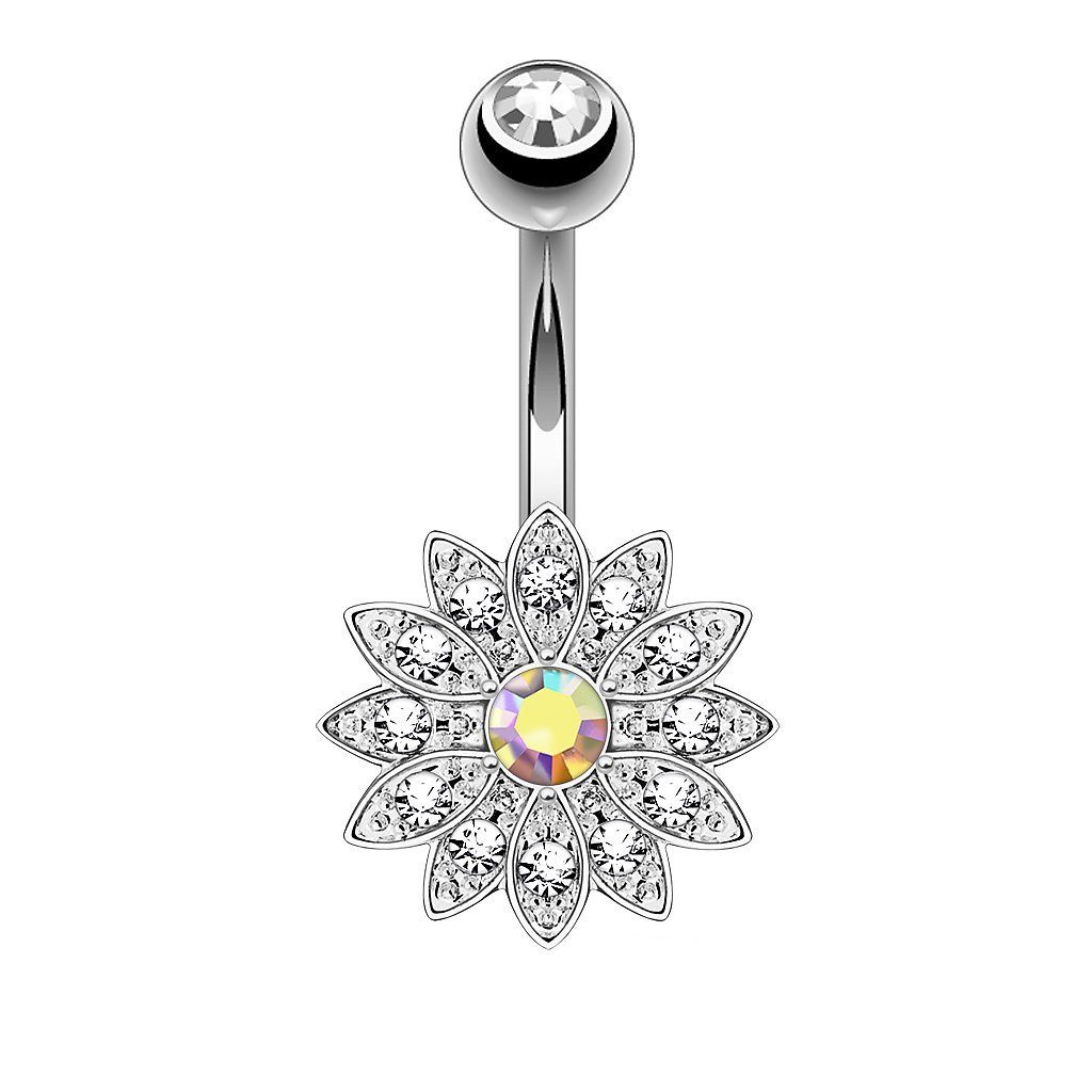 Taffstyle Bauchnabelpiercing Piercing Chirurgenstahl Kristall Blume, günstig online kaufen