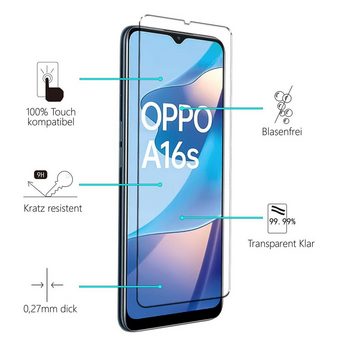 CoolGadget Schutzfolie Panzerfolie für OPPO A16 / A16s, (Spar-Set 4in1, 2x Displayschutz, 2x Kameraschutz), Panzerglas Schutzfolie für OPPO A16 / A16s Folie