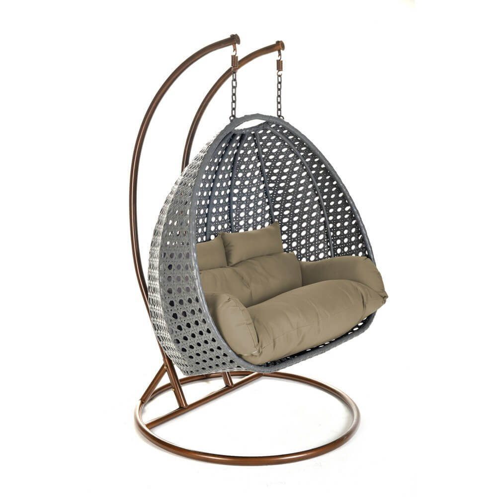 HOME DELUXE Auflagekissen Polyrattan Hängesessel TWIN - Nur Kissen, UV-Beständig,1x Sitz-, Rückenkissen und 2 Kopfkissen