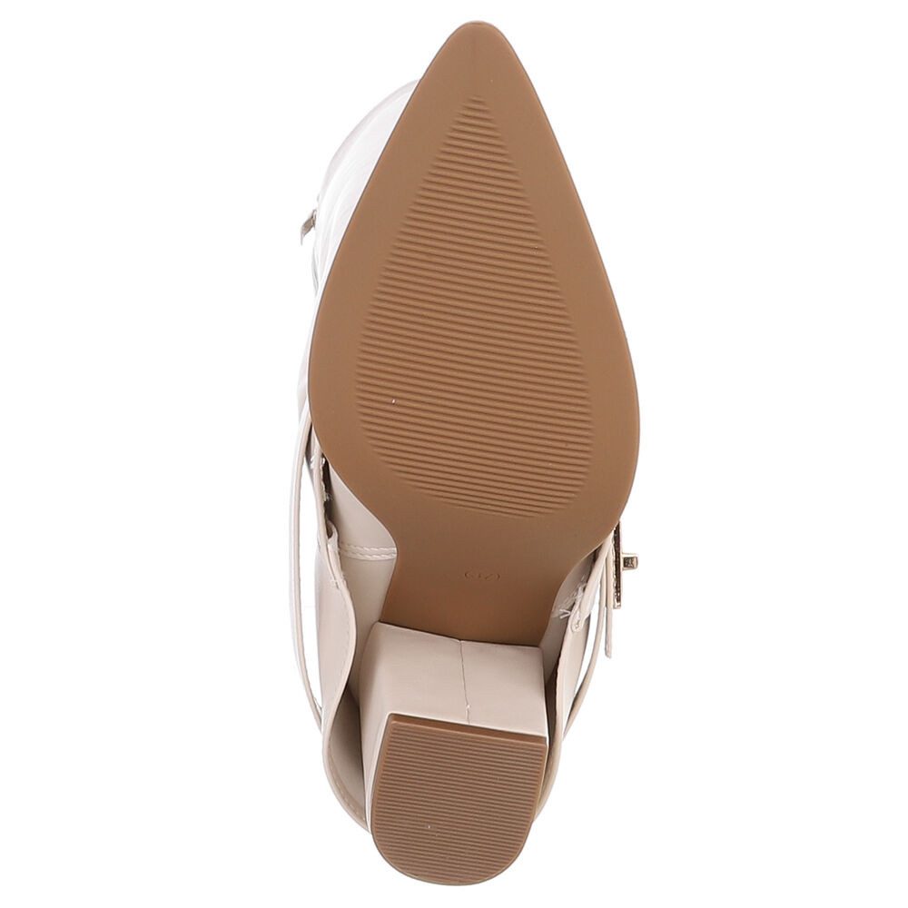 Ital-Design Elegante Stiefel mit Schnalle für Damen, Alltag und Freizeit High-Heel-Stiefel (90471297) Blockabsatz Stiefel in Beige