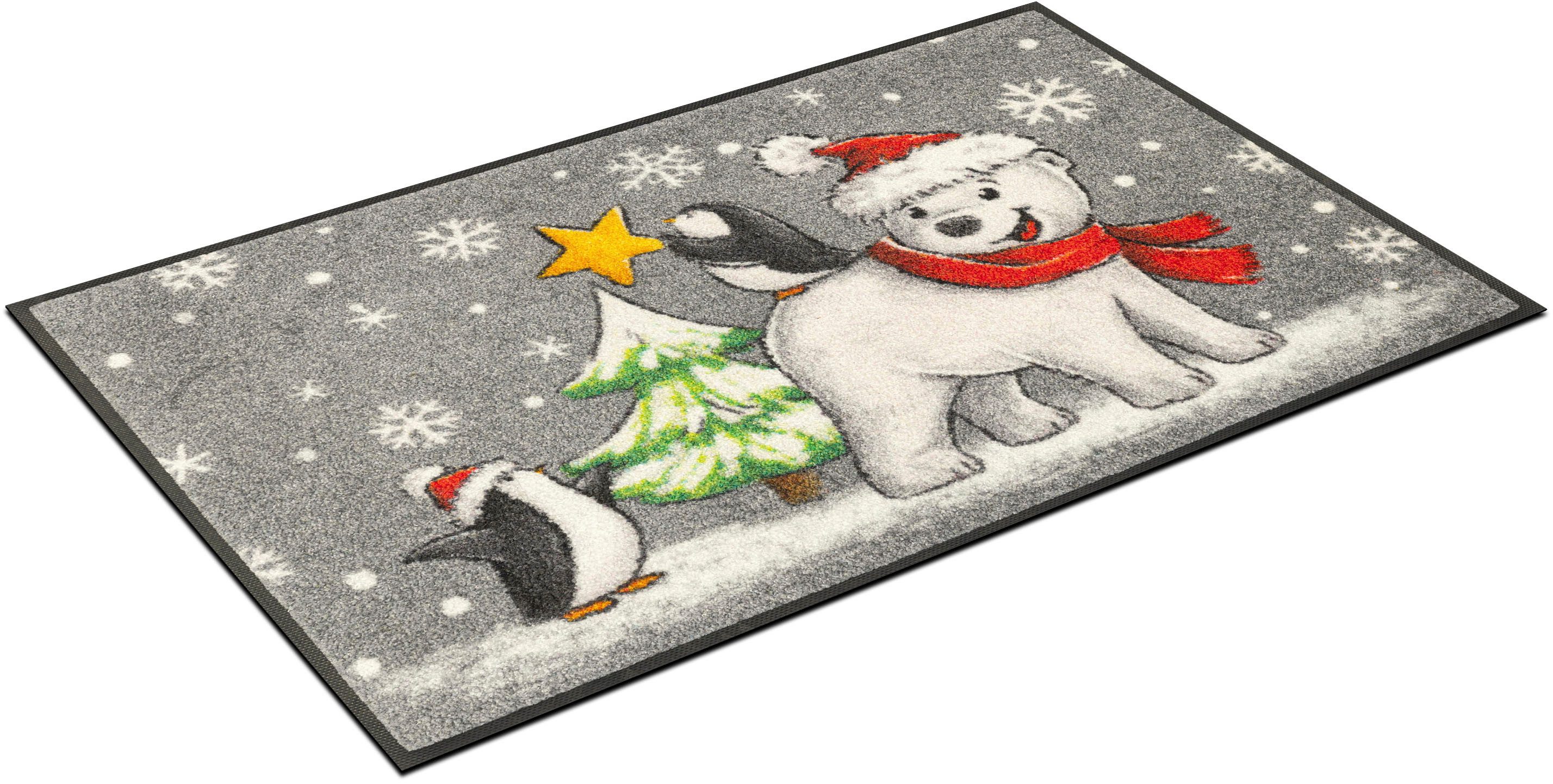 wash+dry by Kleen-Tex Fußmatte Polar Friends, rechteckig, Höhe: 7 mm