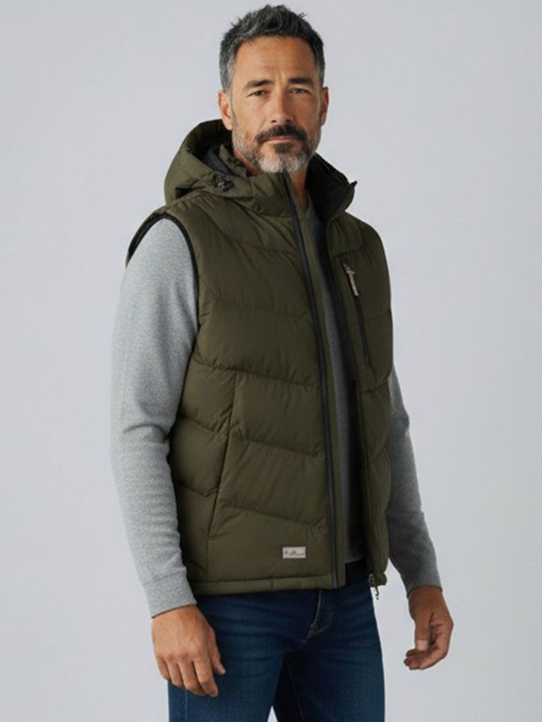 Blue Wave Steppweste Herren Weste Jasper - Daunenoptik mit abnehmbarer Kapuze