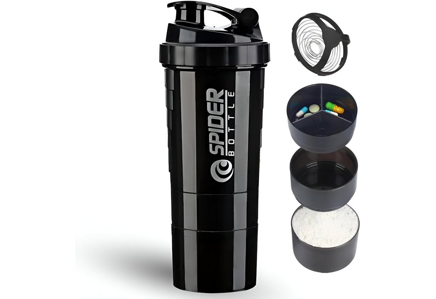 WS-Trend Protein Shaker Sportflasche Trinkflasche Flasche zum mixen Proteinshaker 500 ml, Kunststoff