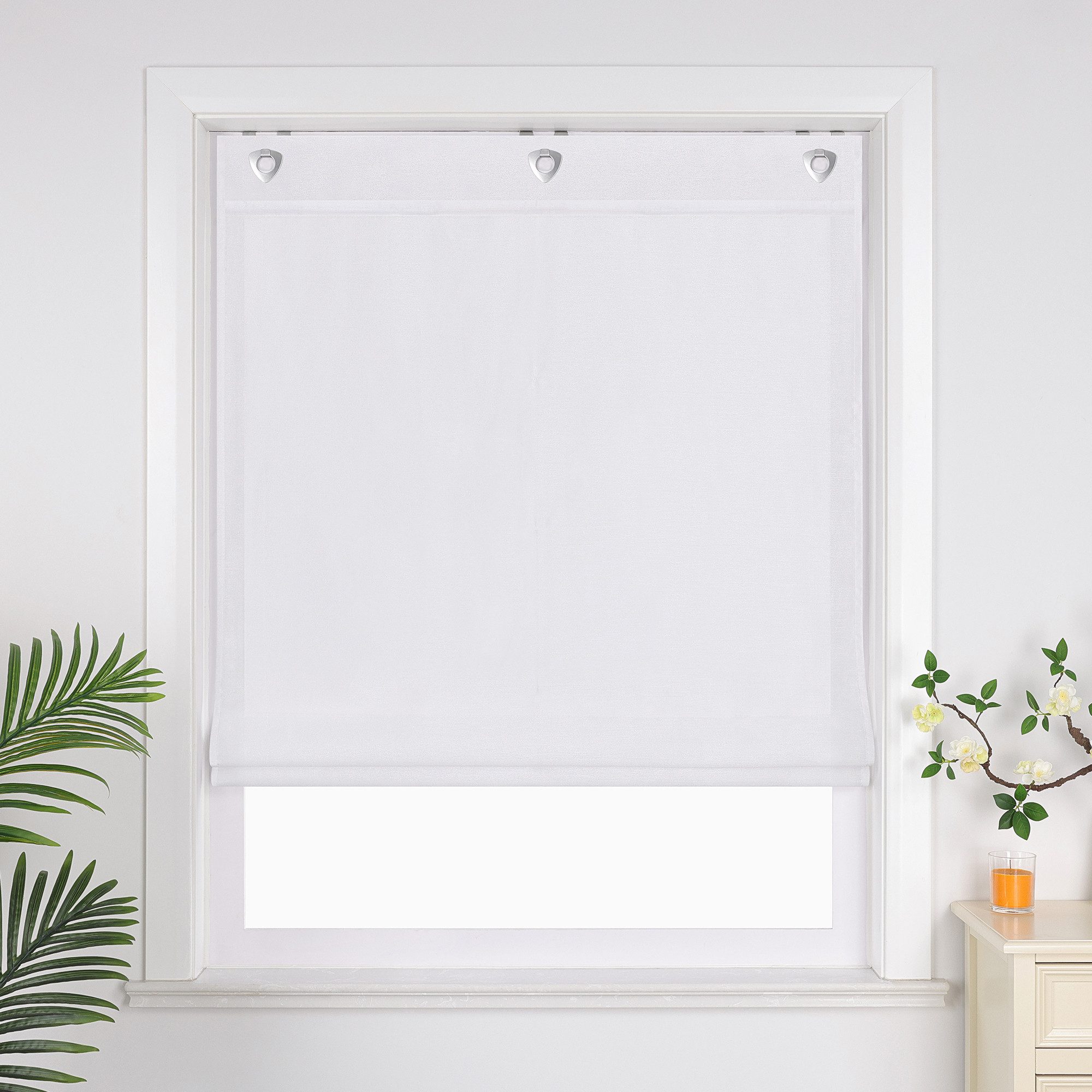 Joyswahl Raffrollo, mit Hakenaufhängung, Uni Strukturiertes Gewebe Gardinen Küche, ohne bohren