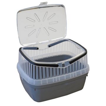 PETGARD Tiertransportbox 2er Sparpack Transportbox für Kleintiere, wie Hamster, Meerschweinchen, Kaninchen usw. 2 x Grau