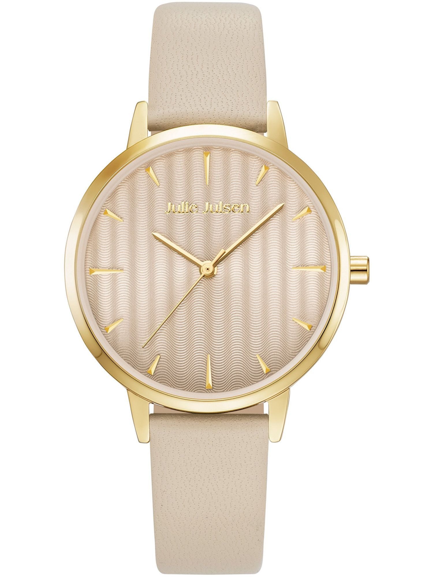 Julie Julsen Quarzuhr JJW2493YGL-51 JJW2493YGL-51, Julie Julsen JJW2493YGL-51 Uhr Damenuhr Lederarmband beige