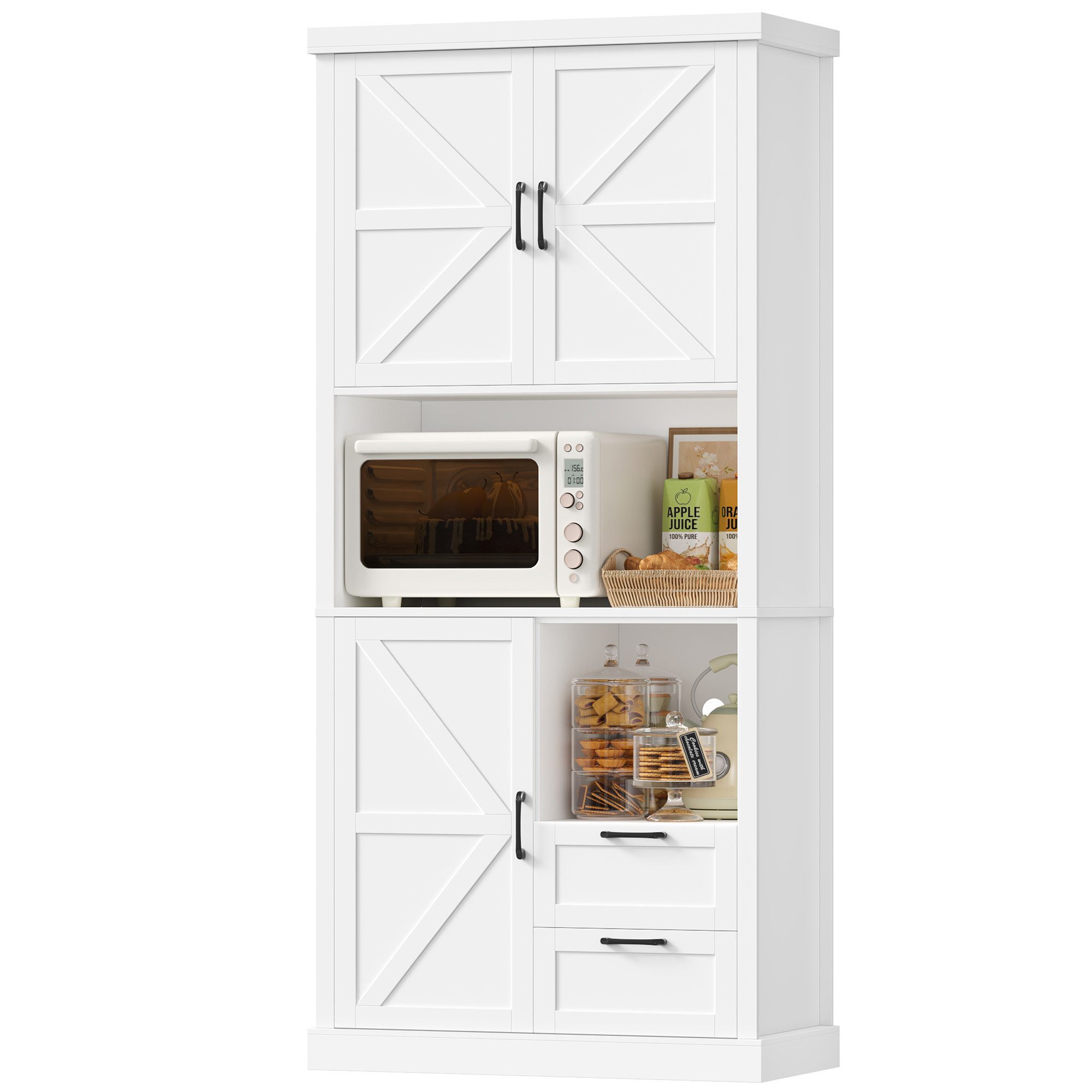 HOMECHO Küchenbuffet Küchenschrank mit 7 Fächern