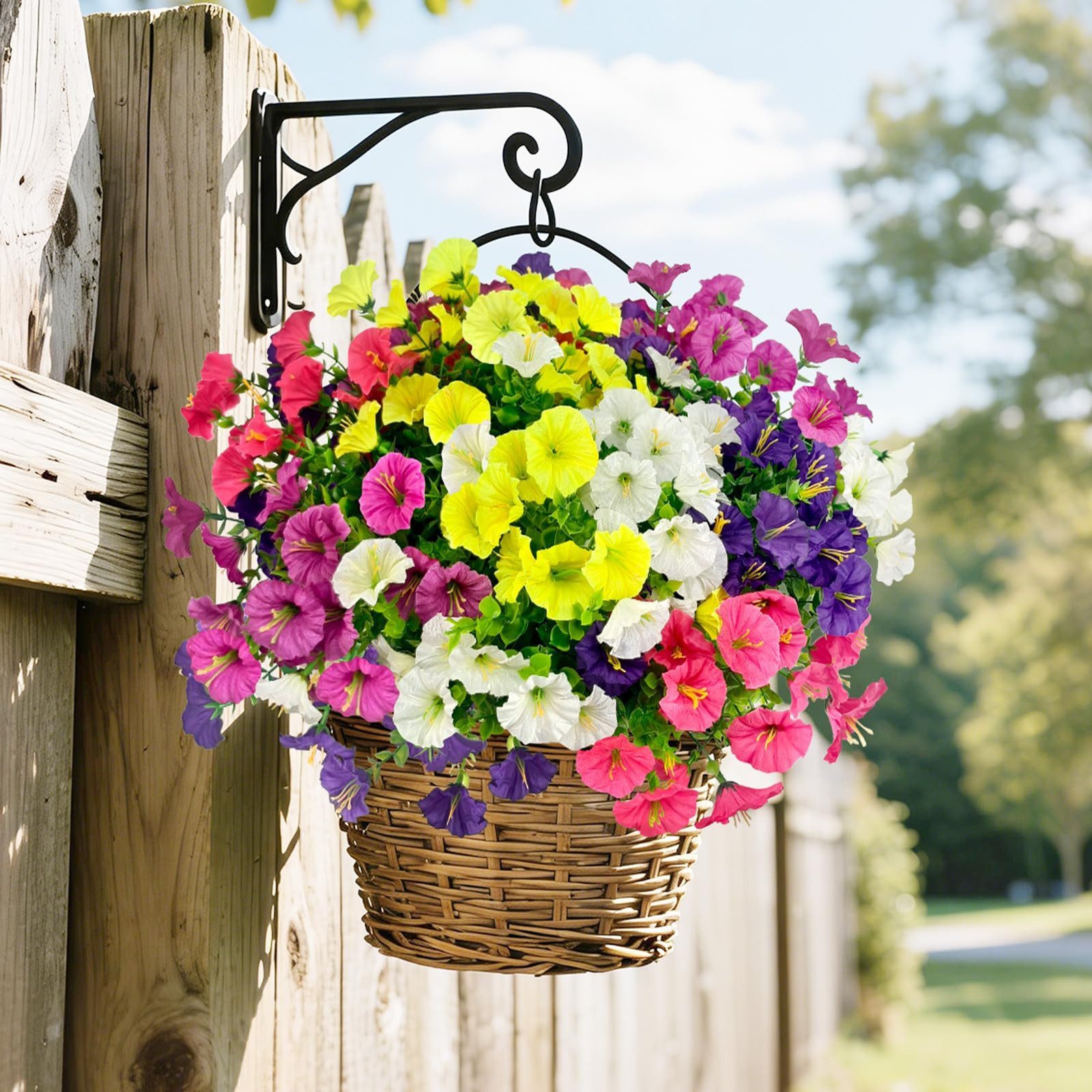 Kunstblumenstrauß Kunstblumen 12 Bündel Balkonblumen Outdoor UV beständig, FOUORTUNATE-BEE, Künstliche Blumen 12 Bund Balkon Garten wetterfest Deko