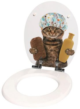 Sanilo Badaccessoire-Set Shower Cat, 3 tlg., bestehend aus WC-Sitz, Badteppich und Waschbeckenstöpsel