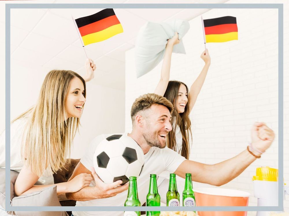 Set Deko), mit Handfahne Stockfahne PHENO Fähnchen Stab zur (10er Deutschland Flagge Flaggen FLAGS Handflagge