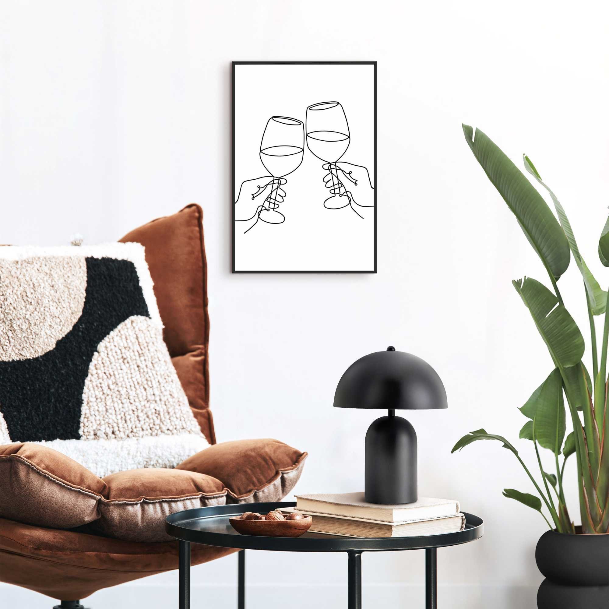 Reinders! Poster Wein, Küche - Schwarz-Weiß - MDF - Line Art - 20x30 cm günstig online kaufen