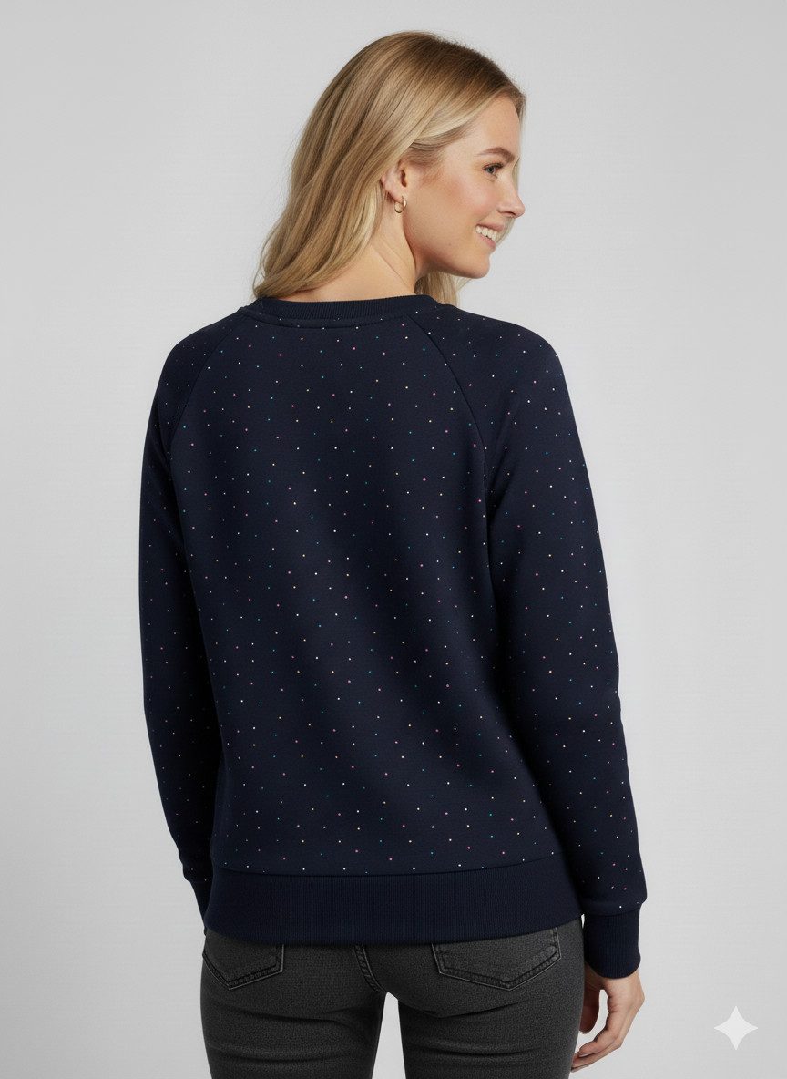 Ragwear Sweatshirt JOHANKA MULTIDOTS O aus Baumwolle und Polyester, normale Passform, mit Rundhalsausschnitt