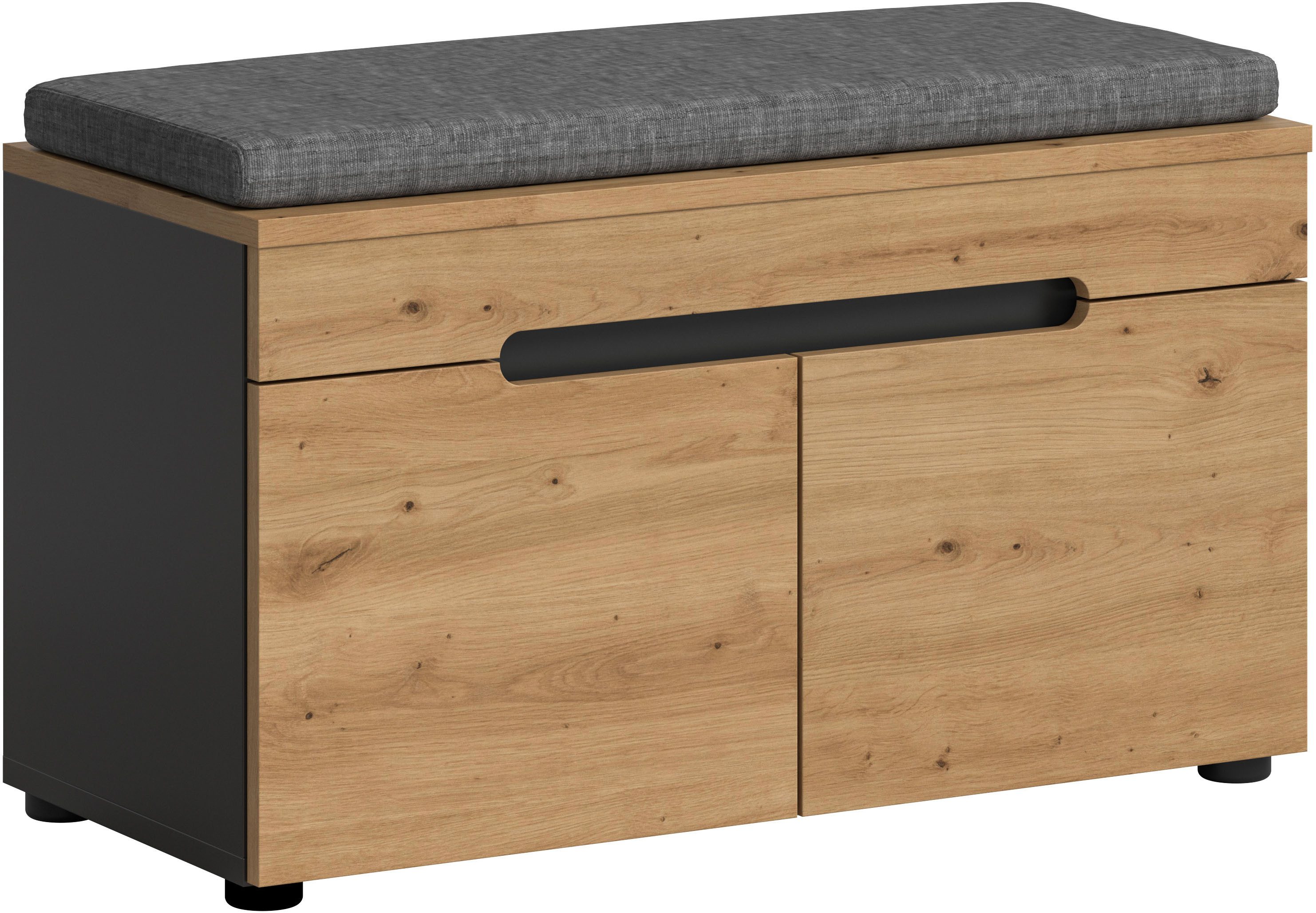 Home affaire Sitzbank REHAT, TOPSELLER!, Breite 80cm, 2 Türen, 2 Fächer inkl. Sitzkissen (2-St., in verschiedenen Farben erhältlich), Garderobenbank, Flurbank, Dielenbank, Bank mit Stauraum, Bank