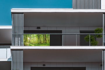 MuchoWow Balkonsichtschutz Natur - Bäume - Wald - Grün - Sonnenlicht (1-St) Balkonbanner, Sichtschutz für den Balkon, Robustes und wetterfest