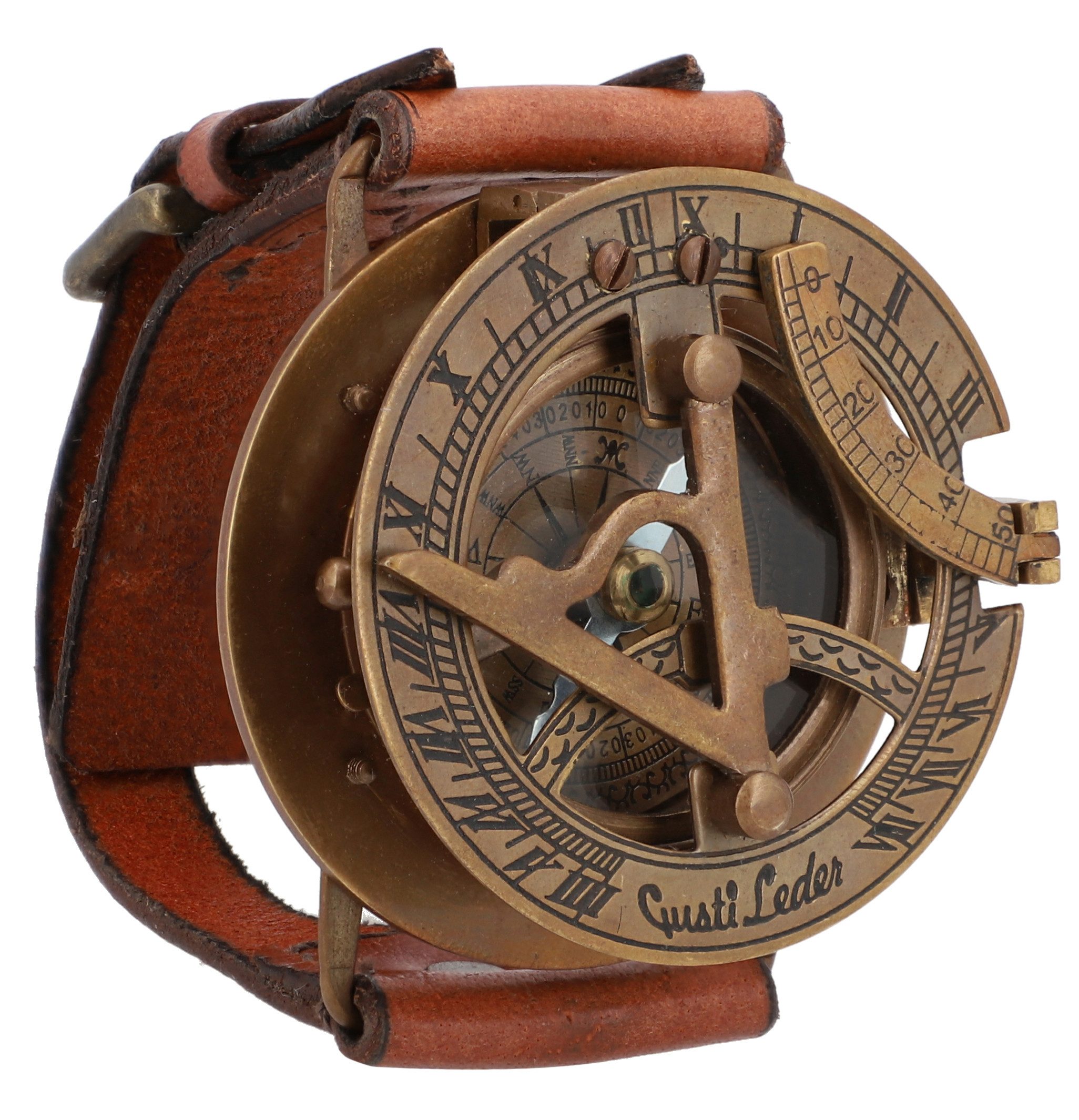 Gusti Leder Armband Gusti Leder Accesoires, Schlüsseletuis Dennis (Steampunk Uhr Sonnenuhr Lederarmband Accessoires Herren Vintage Leder)