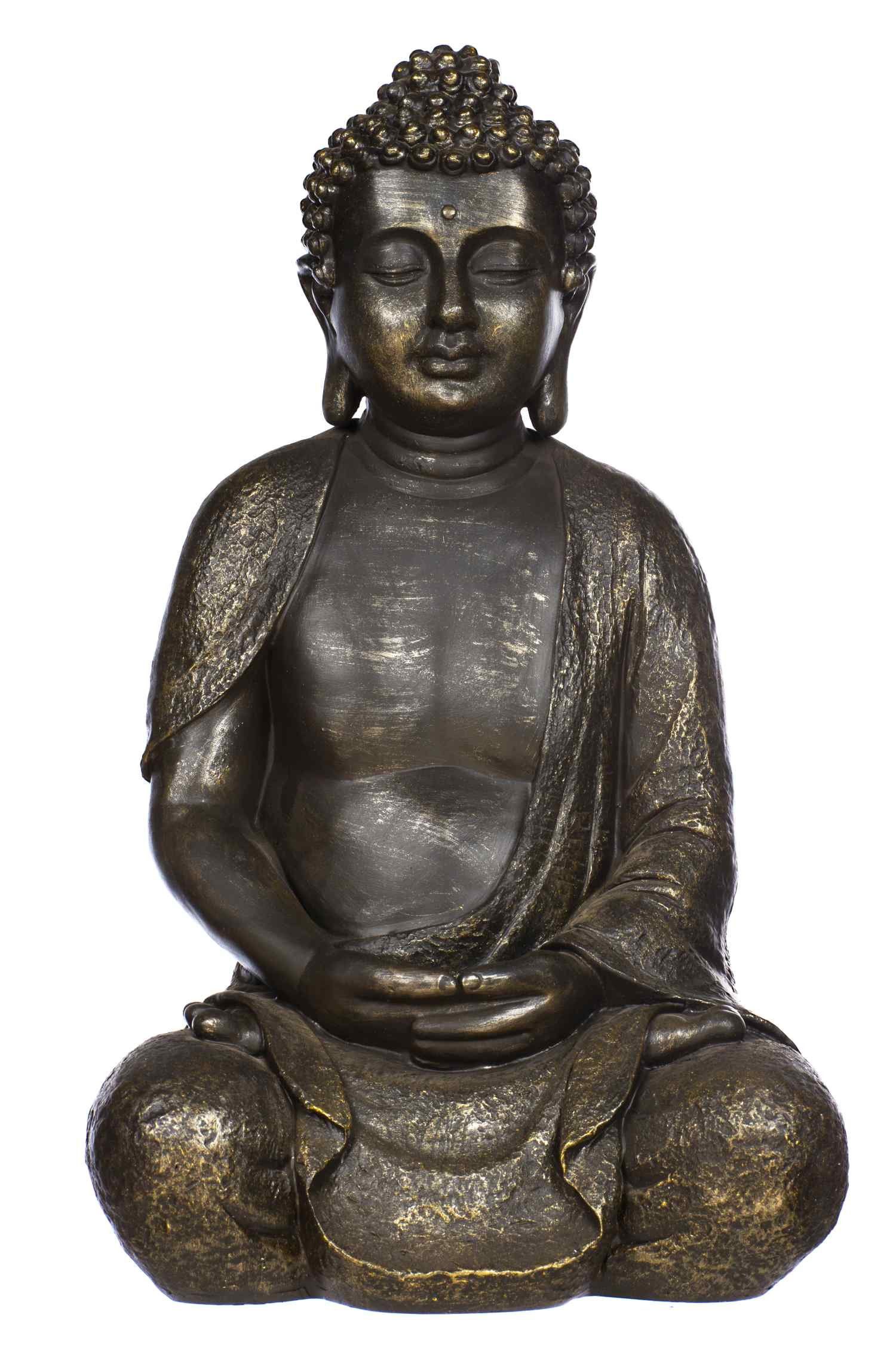 Statue Buddhafigur Figur Büste feine Bronze groß NF13106 BIRENDY Strukturen XL44cm Buddha hoch
