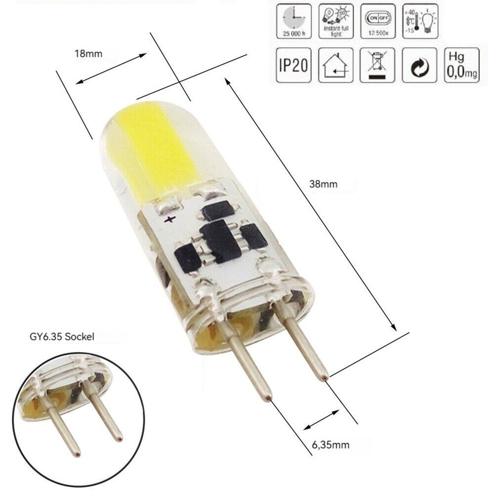4 Leuchtmittel, 4er LED-Leuchtmittel 5W Stiftsockel Dekorative LED Dimmbar Glühbirne St. Warmweiß