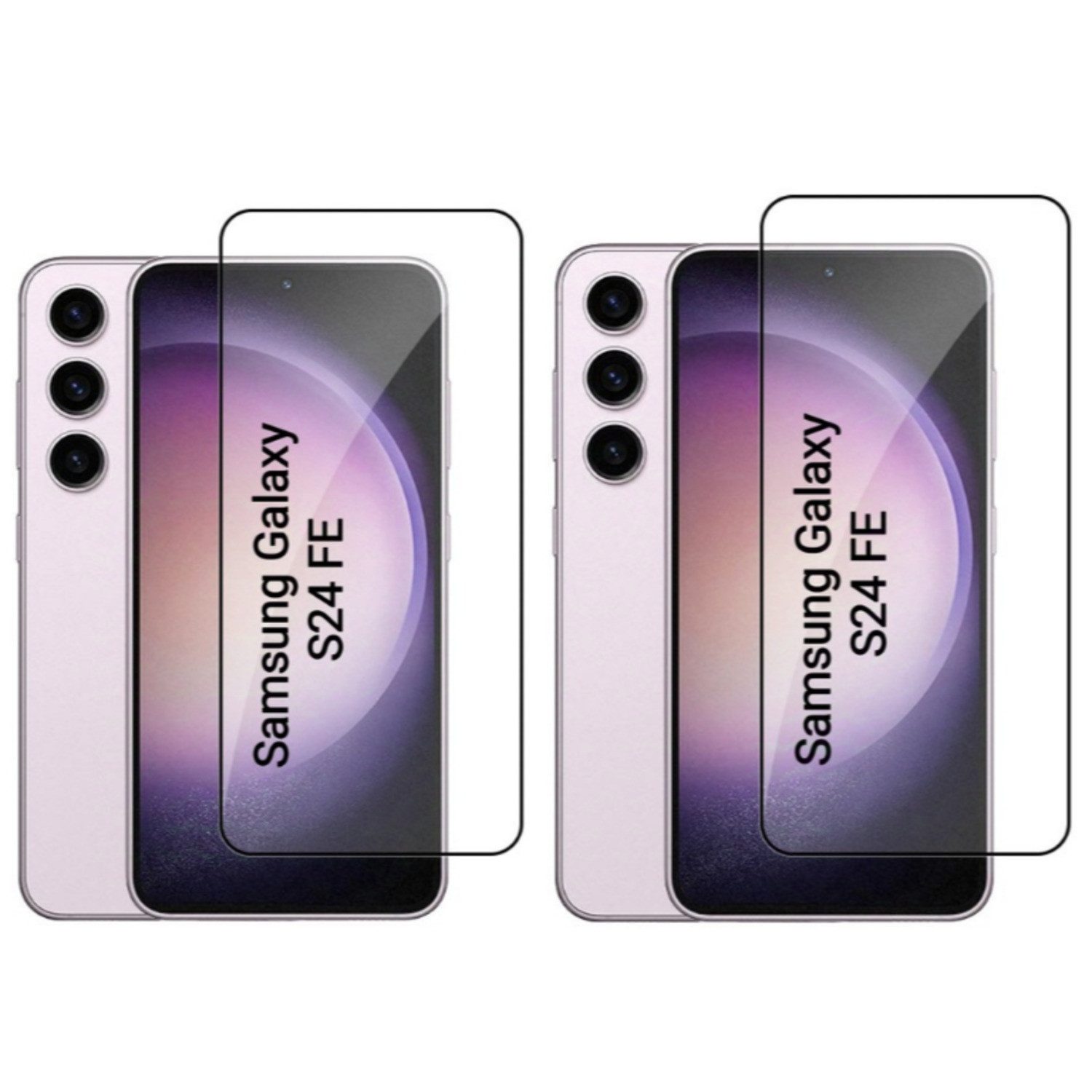 CLM-Tech Displayschutzglas 2X für Samsung Galaxy S24 FE 6,7 Zoll, Panzerglas Folie - Anti-Fingerabdruck und kratzfest -, 2 Stück, Kristallklar