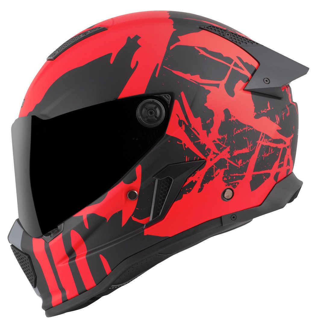Bogotto Motorradhelm Rapto Demon Helm, vorbereitet für Kommunikationssystem,geeignet für Brillenträger,v