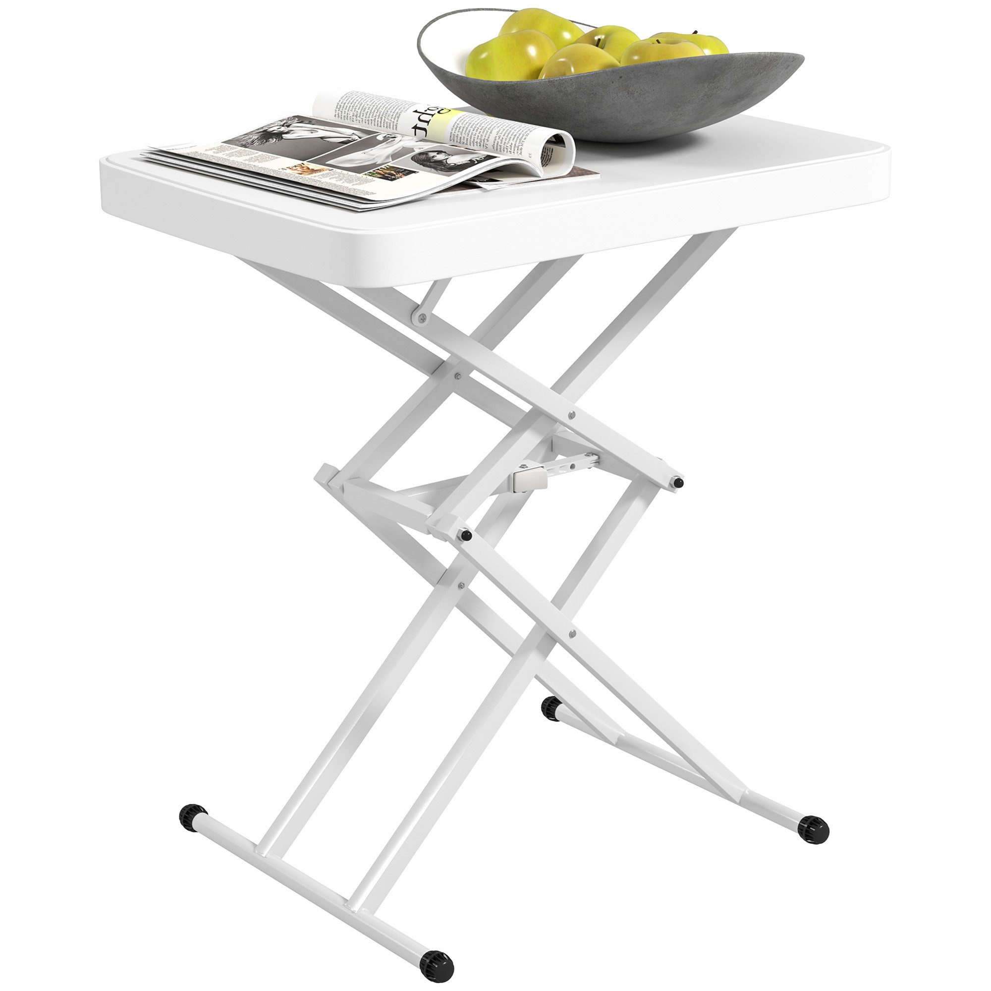 Outsunny Gartentisch höhenverstellbar, klappbar, aus Kunststoff, günstig online kaufen