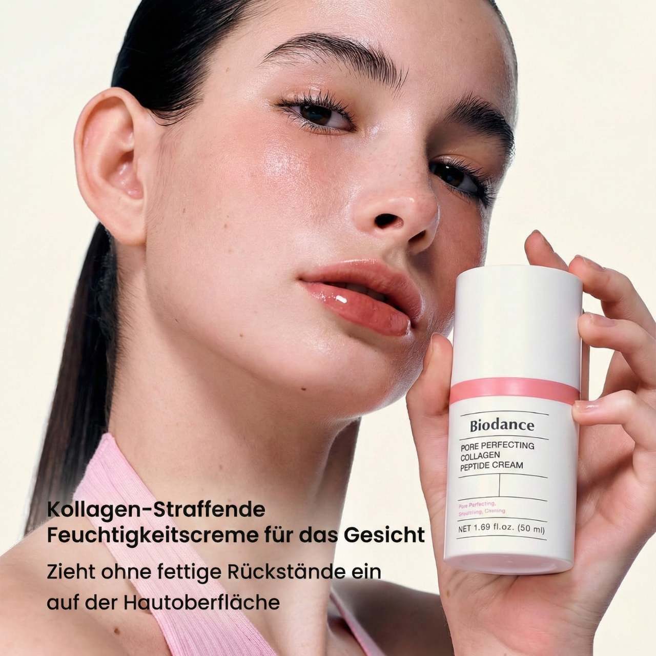 Biodance Tagescreme Pore Perfecting Collagen Peptide Cream 50ml – porenverfeinernde Gesichtscreme mit 10 Peptiden, Hyaluronsäure & 243Da Kollagen –, glättet sichtbar, spendet Feuchtigkeit, für empfindliche Haut geeignet