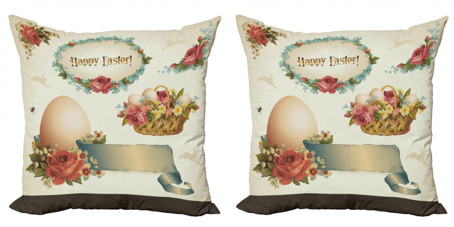 Digitaldruck, Stück), Modern Doppelseitiger Blumenkorb Romantische Accent (2 Ostern Kissenbezüge Abakuhaus