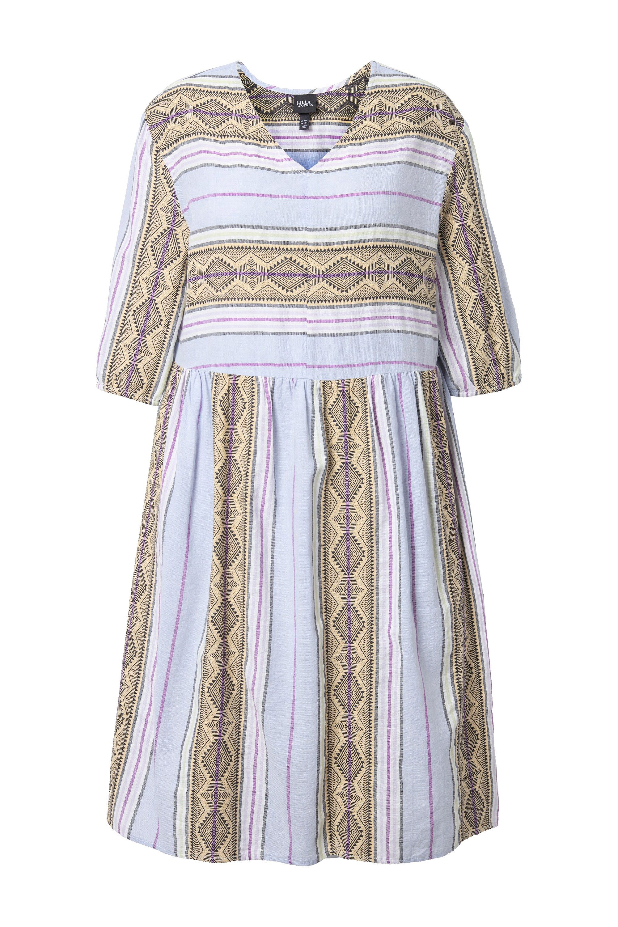 Ulla Popken Midikleid Kaftankleid Streifen A-Linie günstig online kaufen