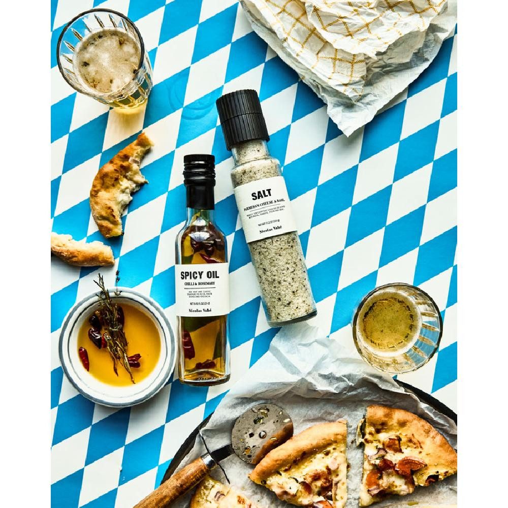 Nicolas Vahé Gewürz Geschenkbox Pizza Kit Chiliöl und Salz mit Parmesan und Basilikum (2-t
