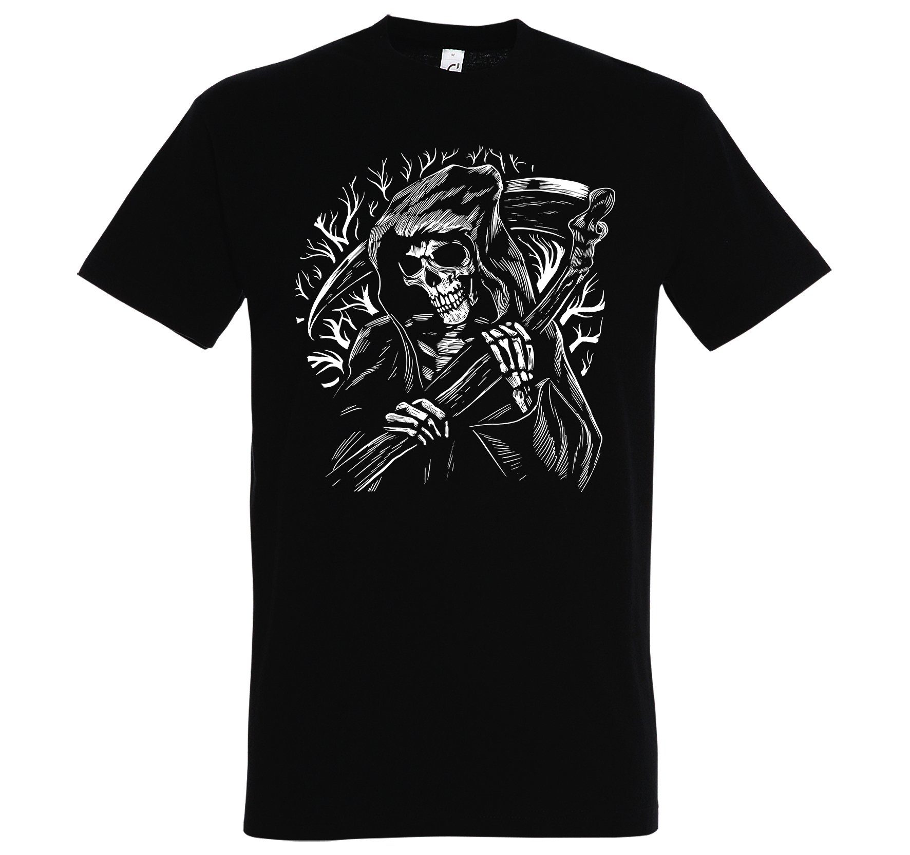 Youth Designz T-Shirt Reaper Sensenmann Herren Shirt mit trendigem Frontprint Schwarz