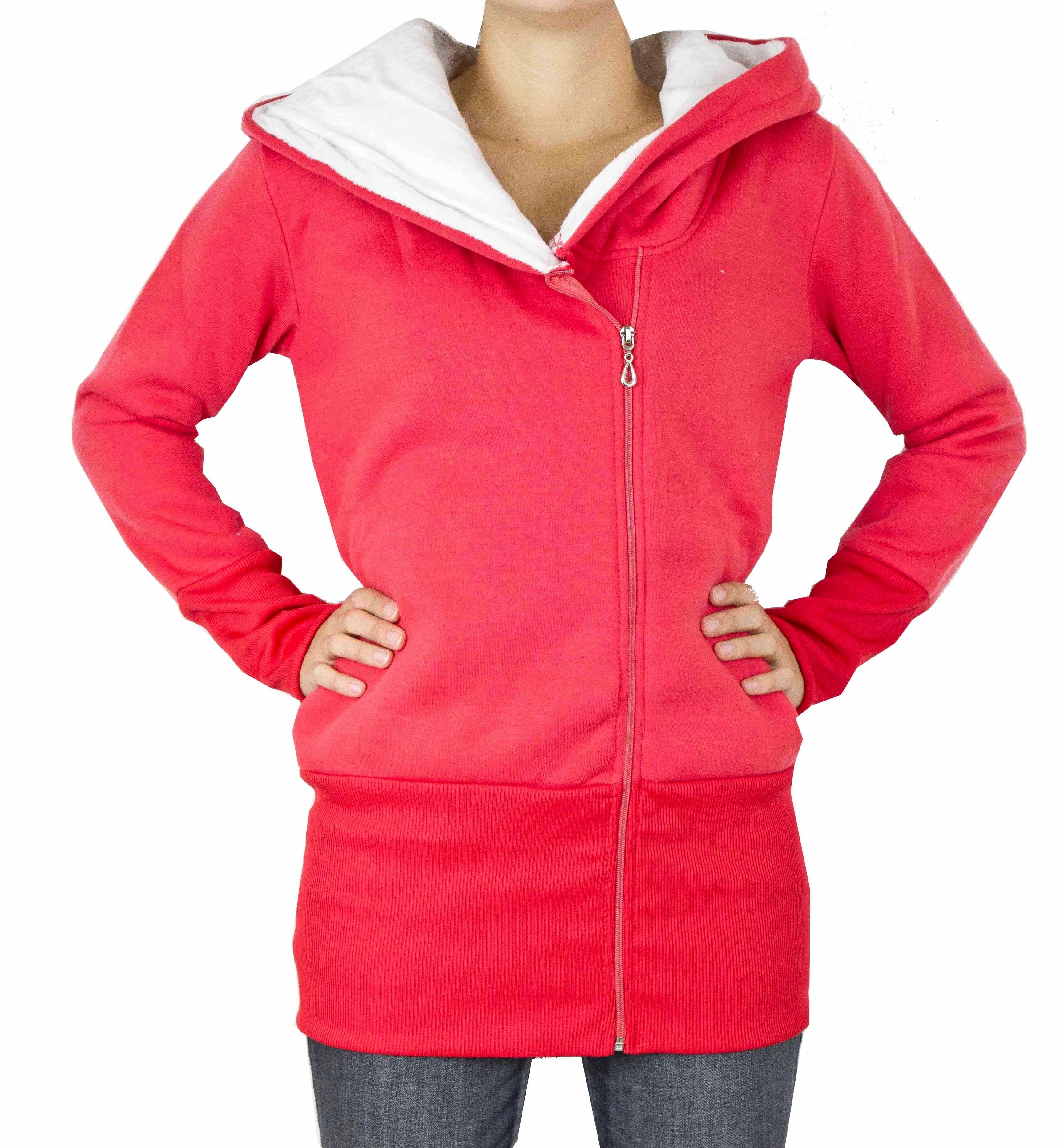 AvaMia Kapuzenpullover Damen Hoodie Kapuzenpullover Fleece Fütterung warm Kapuze Pullover Frauen Reißverschluss