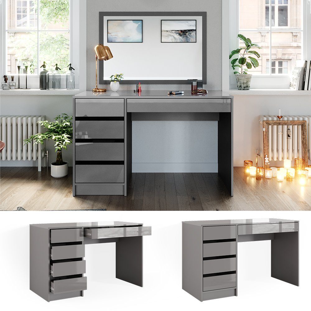 Vicco Schminktisch Sherry, Grau, 120 cm ohne Spiegel günstig online kaufen