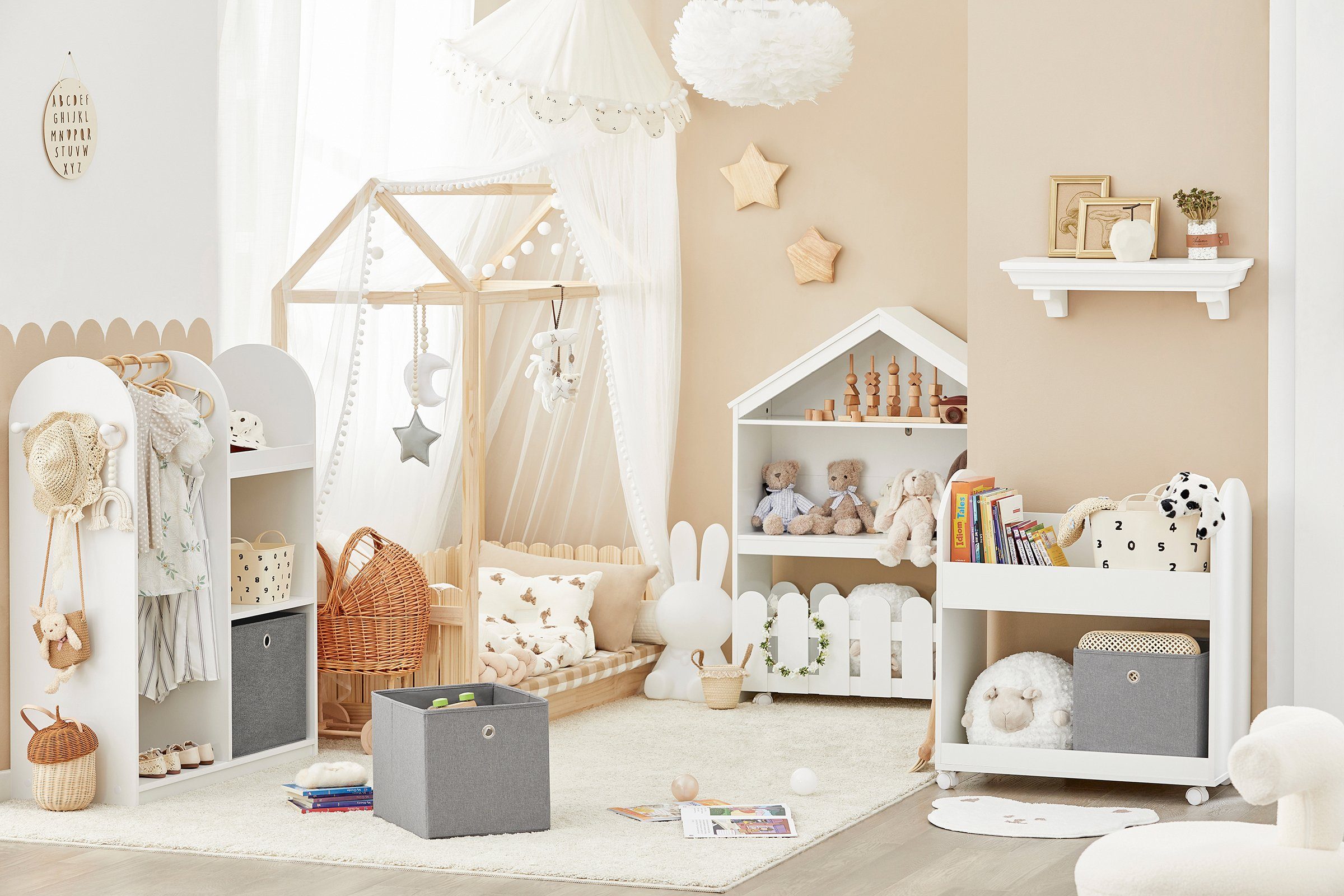 SoBuy Kleiderständer KMB40, Kinderkleiderschrank mit 3 Haken, Kleiderstände günstig online kaufen