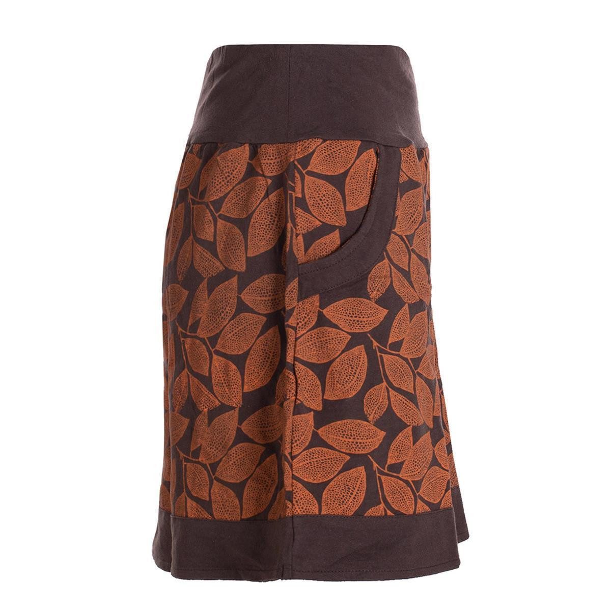 Vishes Minirock Kurzer Rock Damen Elfen Mini-Rock Blätter-Röcke florales Muster Hippie Style