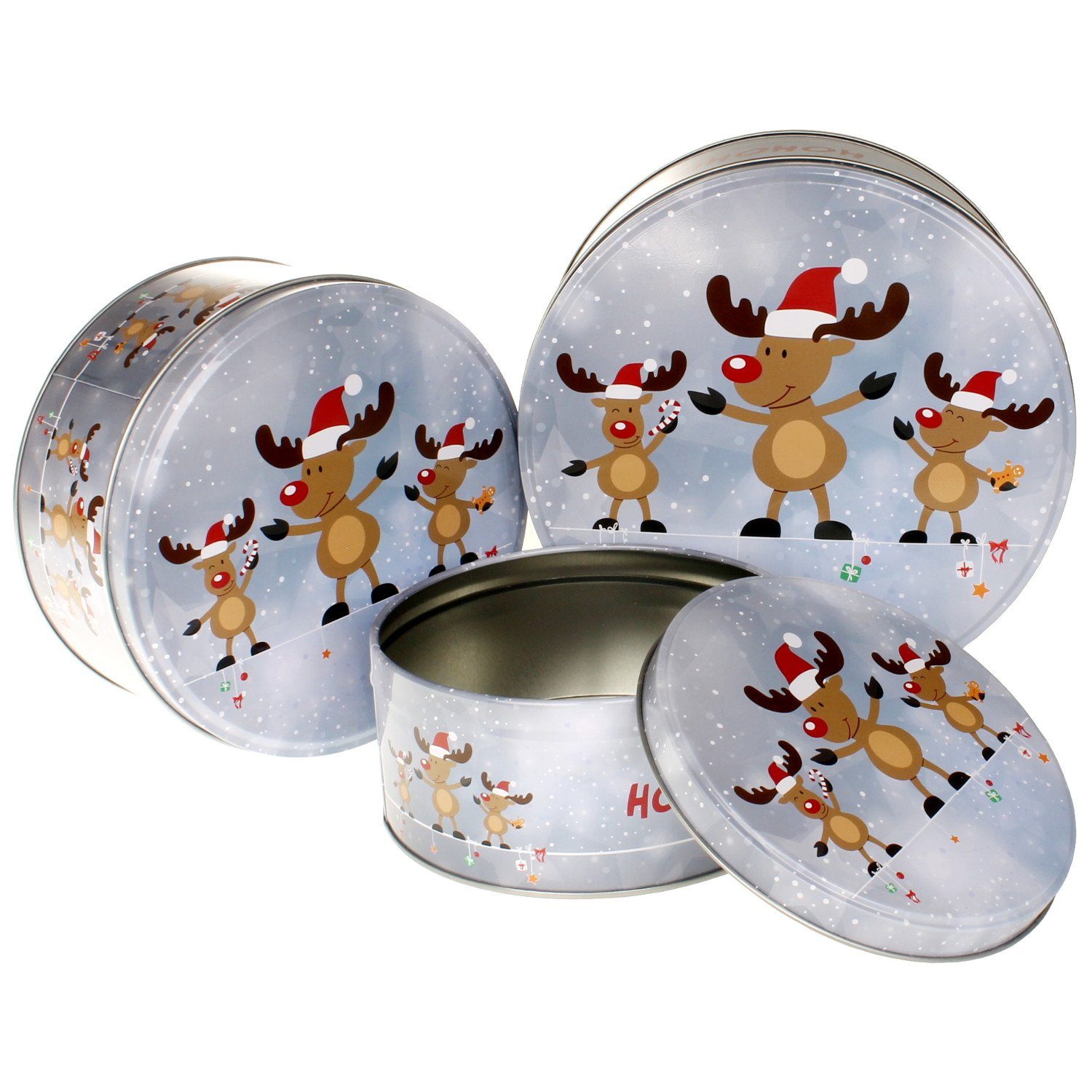Macosa Home Keksdose, Metall, (3tlg), 3er Set Gebäckdosen Metall Blau