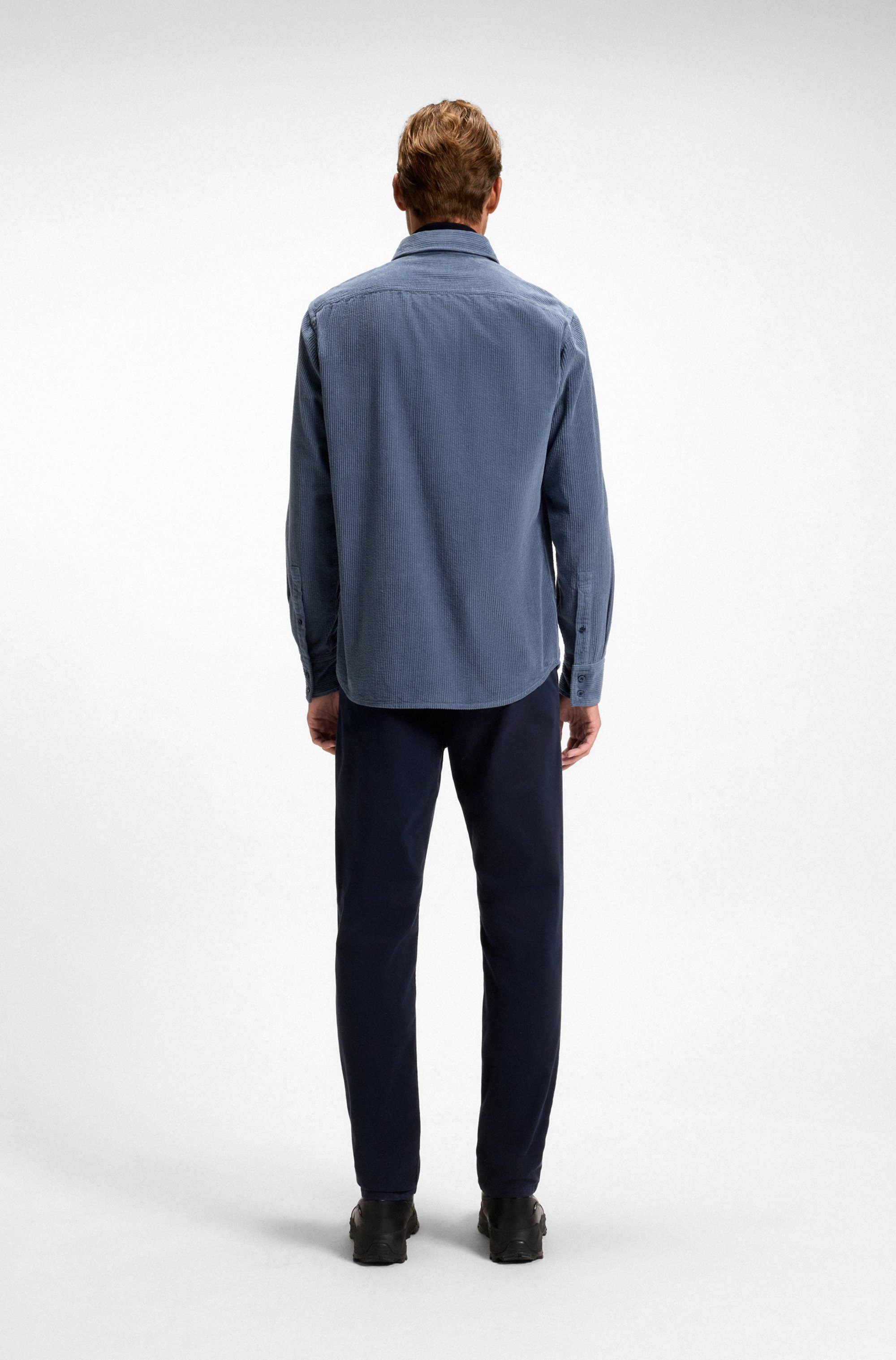 BOSS ORANGE Langarmhemd Relegant aus Cord, reuglar fit, Kentkragen