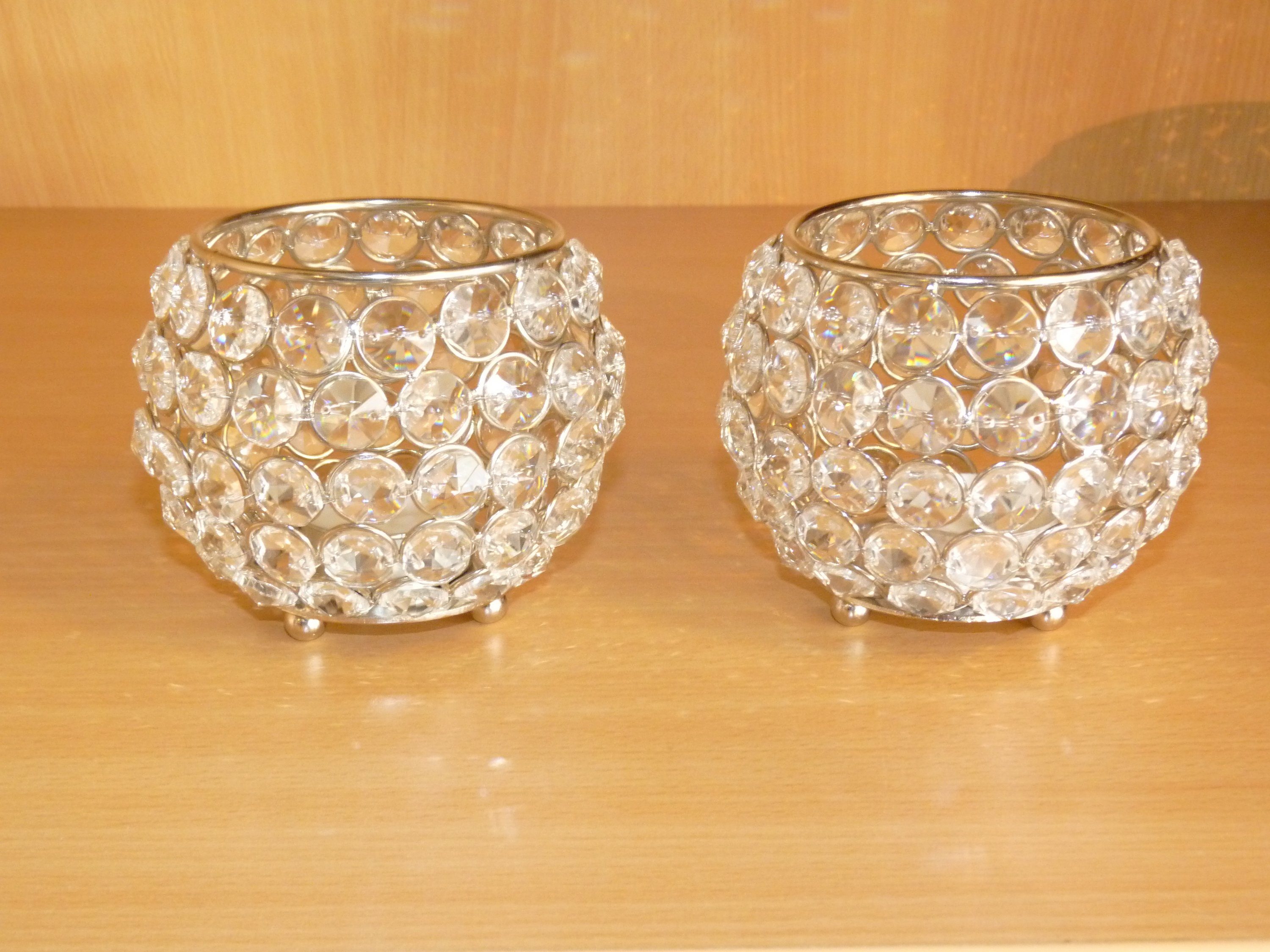 ARTRA Tischkerzenhalter (4 St), M) - und Gastgeschenke Teelichthalter, Set Kerzenhalter, Kerzenständer Kristall Teelichthalter, 4er (Größe: "Kugel" Tischdeko