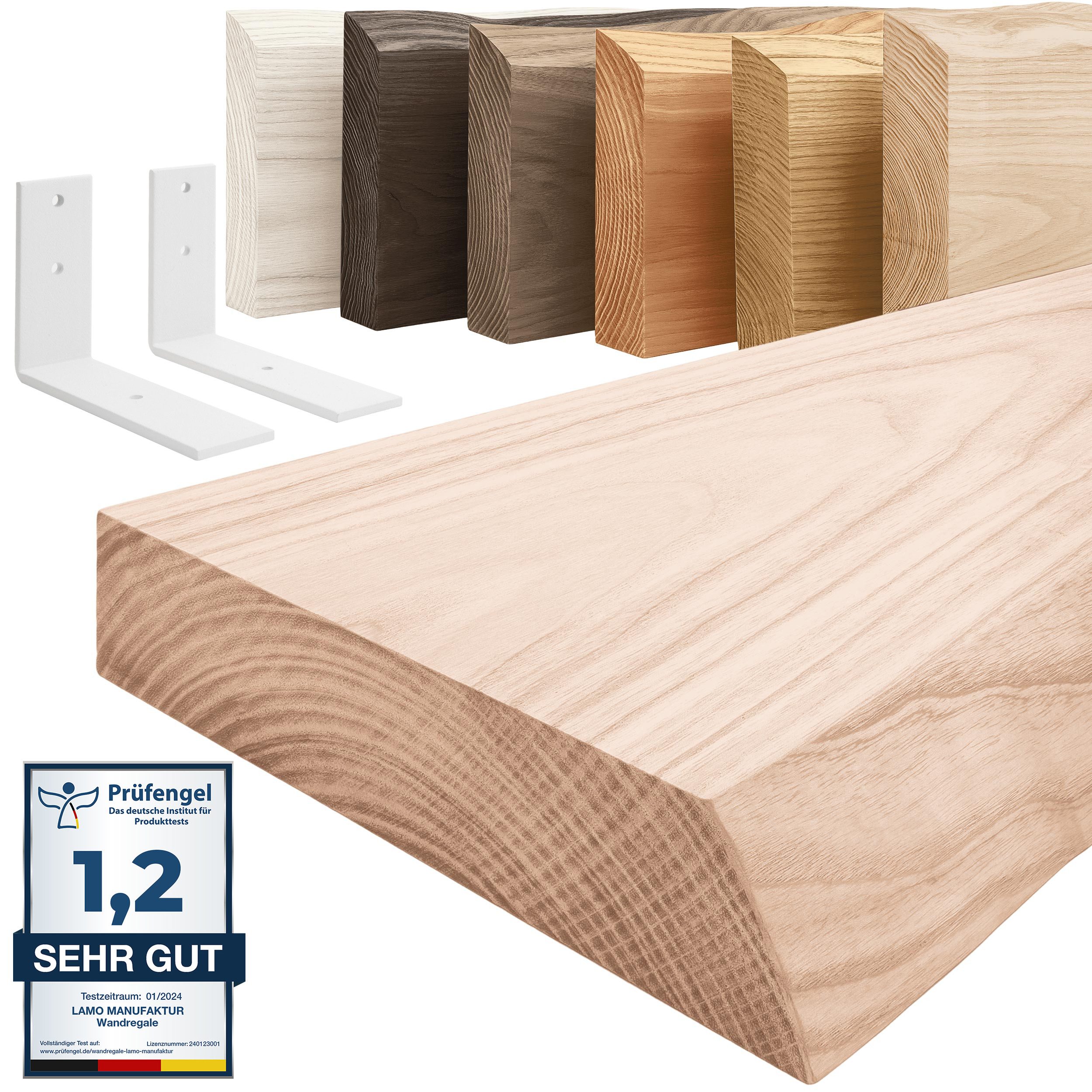 LAMO Manufaktur Wandregal Holz Baumkante Regal günstig online kaufen