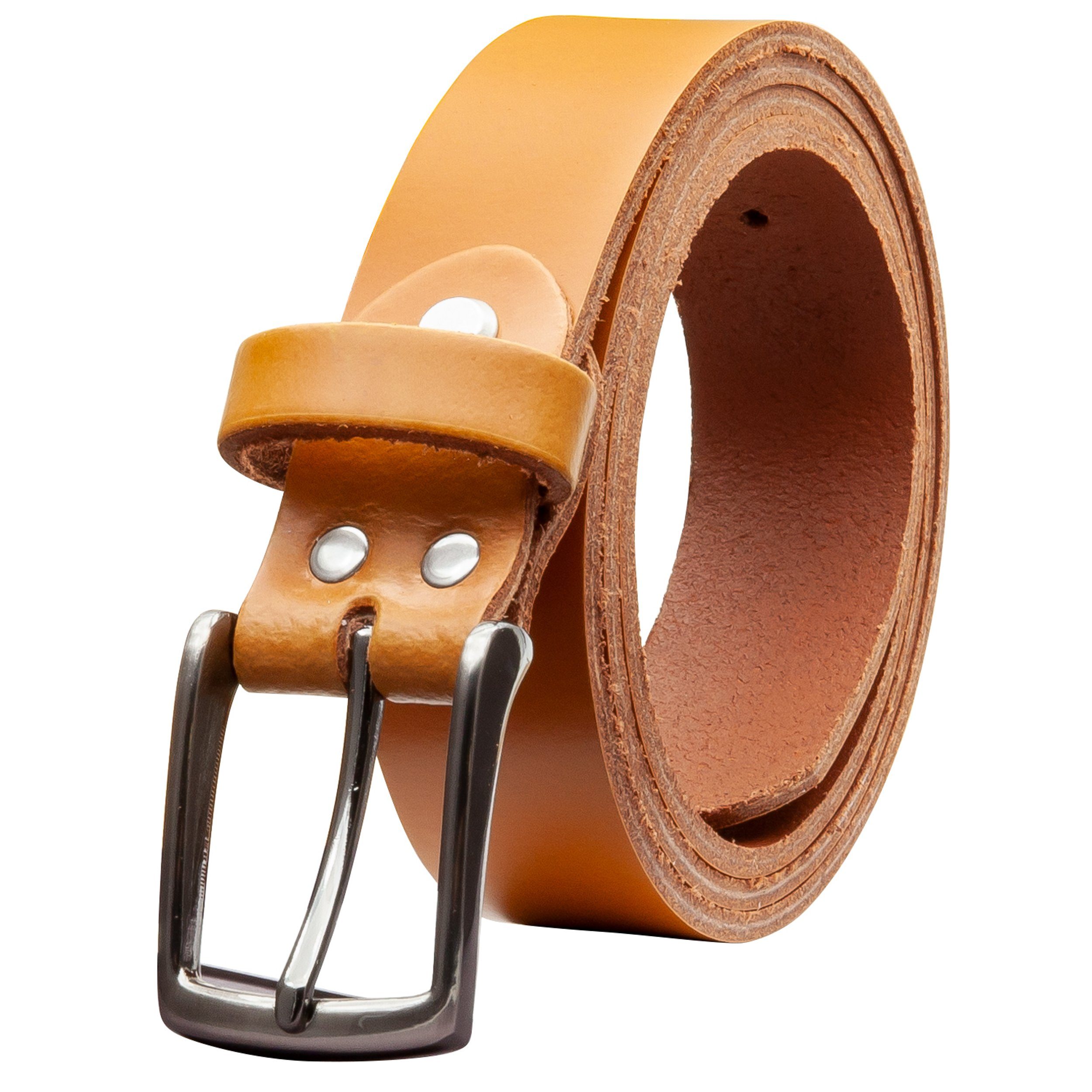 COLOGNEBELT Ledergürtel OM310-PL-Cognac MADE IN GERMANY, Cognac Kürzbar,  100 % Echtleder, Aus einem Stück, Unisex