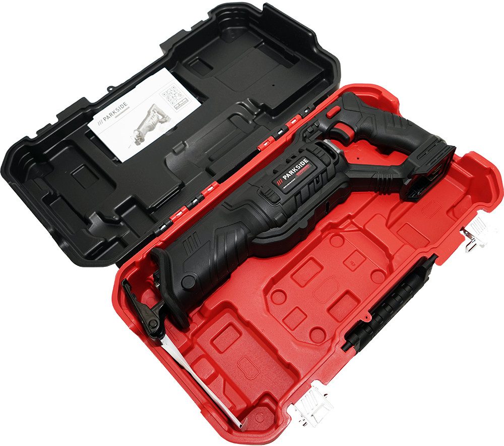 PARKSIDE PERFORMANCE® Akku-Säbelsäge 20V Akku Säbelsäge 28mm Hub PSSAP 2028 (ohne Akku), Inkl. Tragekoffer