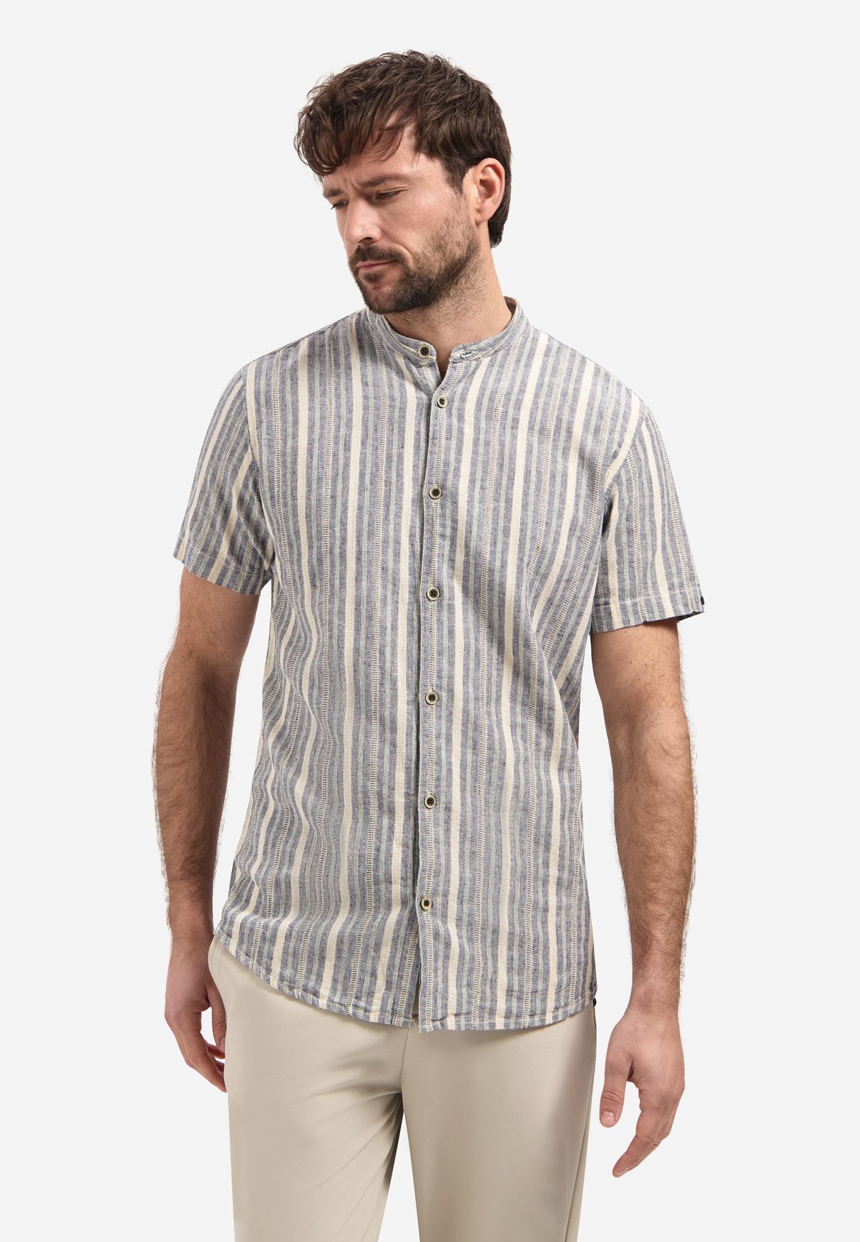 NO EXCESS Kurzarmhemd Shirt Short Sleeve Yarn Dyed Dobby - Leinenhemd - Sommerhemd