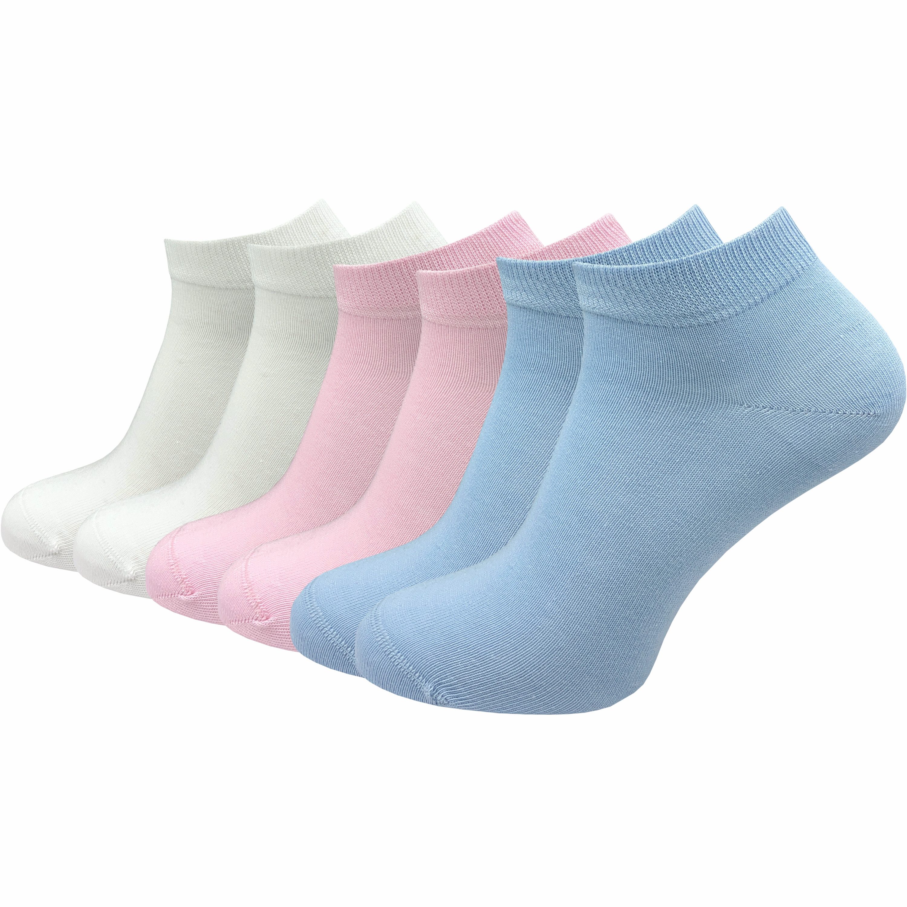 GAWILO Sneakersocken aus 100% Baumwolle für Damen (6-Paar) ohne drückende Naht über den Zehen - atmungsaktiv - absolut blickdicht