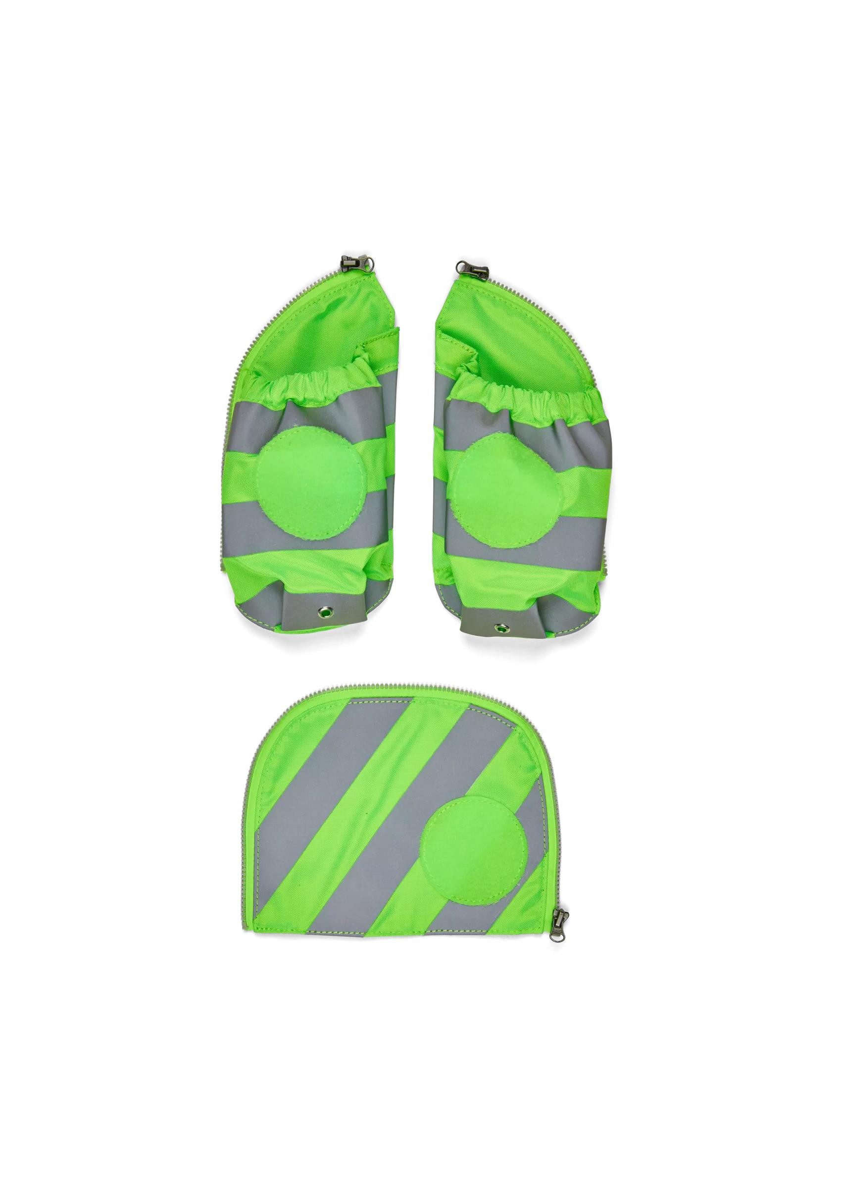 ergobag Schulranzen pack Seitentaschen Zip Set (3-tlg), reflektierend