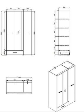 INOSIGN Kleiderschrank Varadero mit 1 Schublade und 1 Spiegeltür, in den Breiten 119 und 157cm