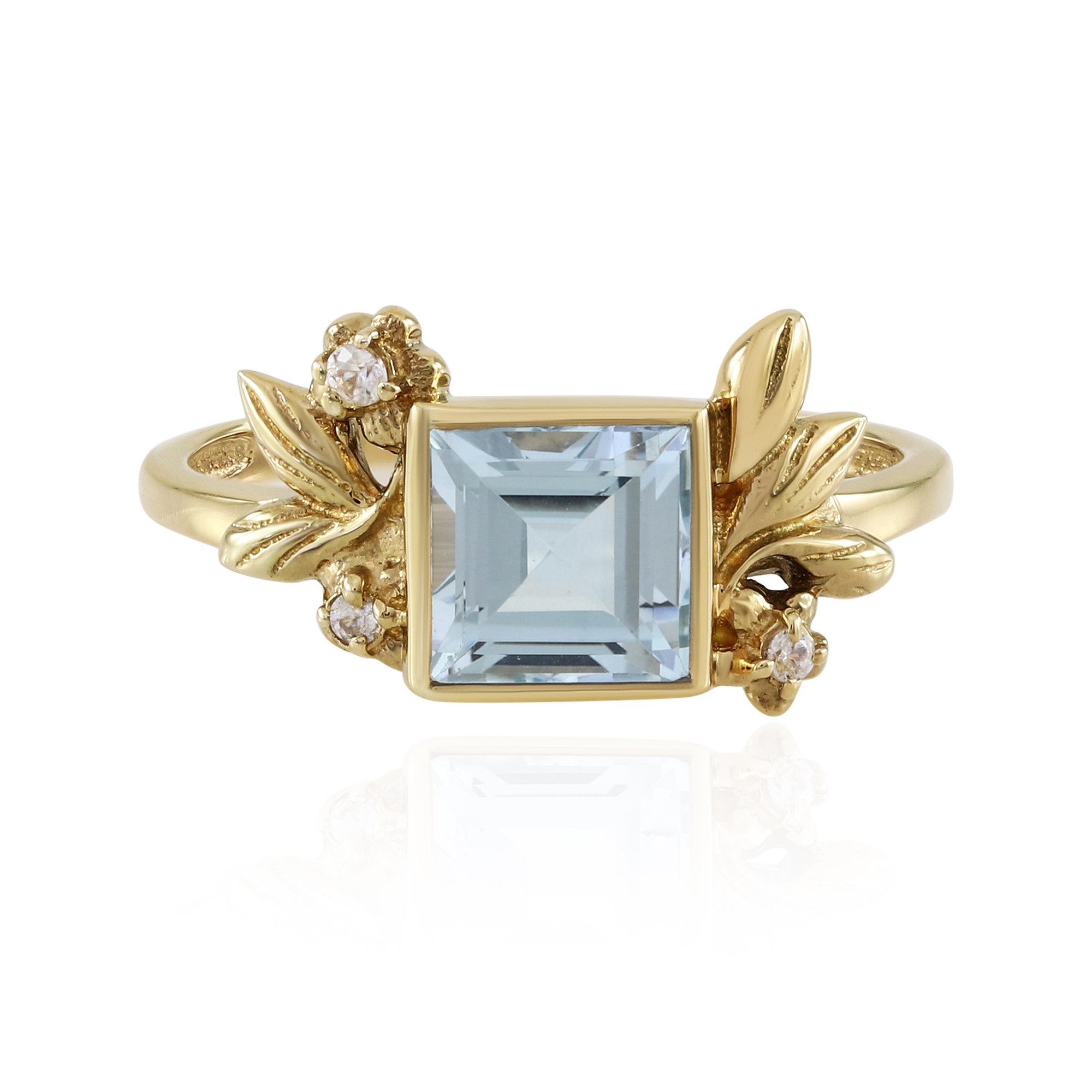 Cavill Silberring Ring aus vergoldetem Silber mit himmelblauem Topas (1-tlg)