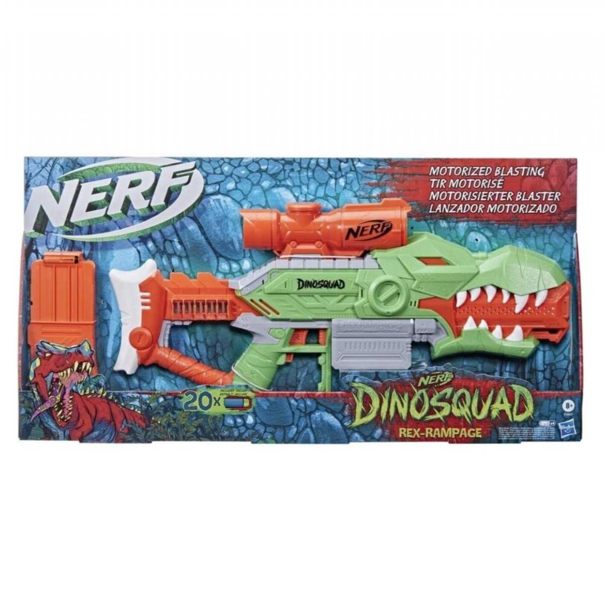 Hasbro Blaster Nerf DinoSquad Rex-Rampage motorisierter Blaster Clip-Magazin 20 Darts