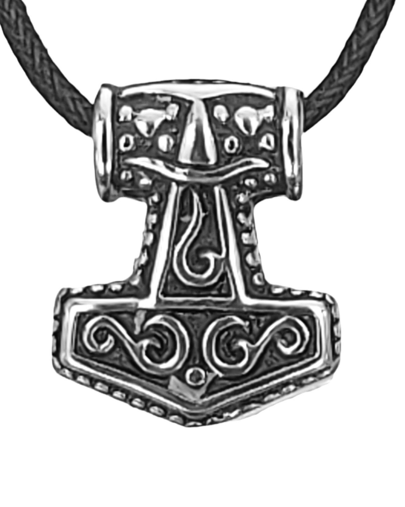 Odin Kiss of Anhänger Edelstahl Thorshammer Mjölnir Thorhammer Hammer Leather Kettenanhänger Thor