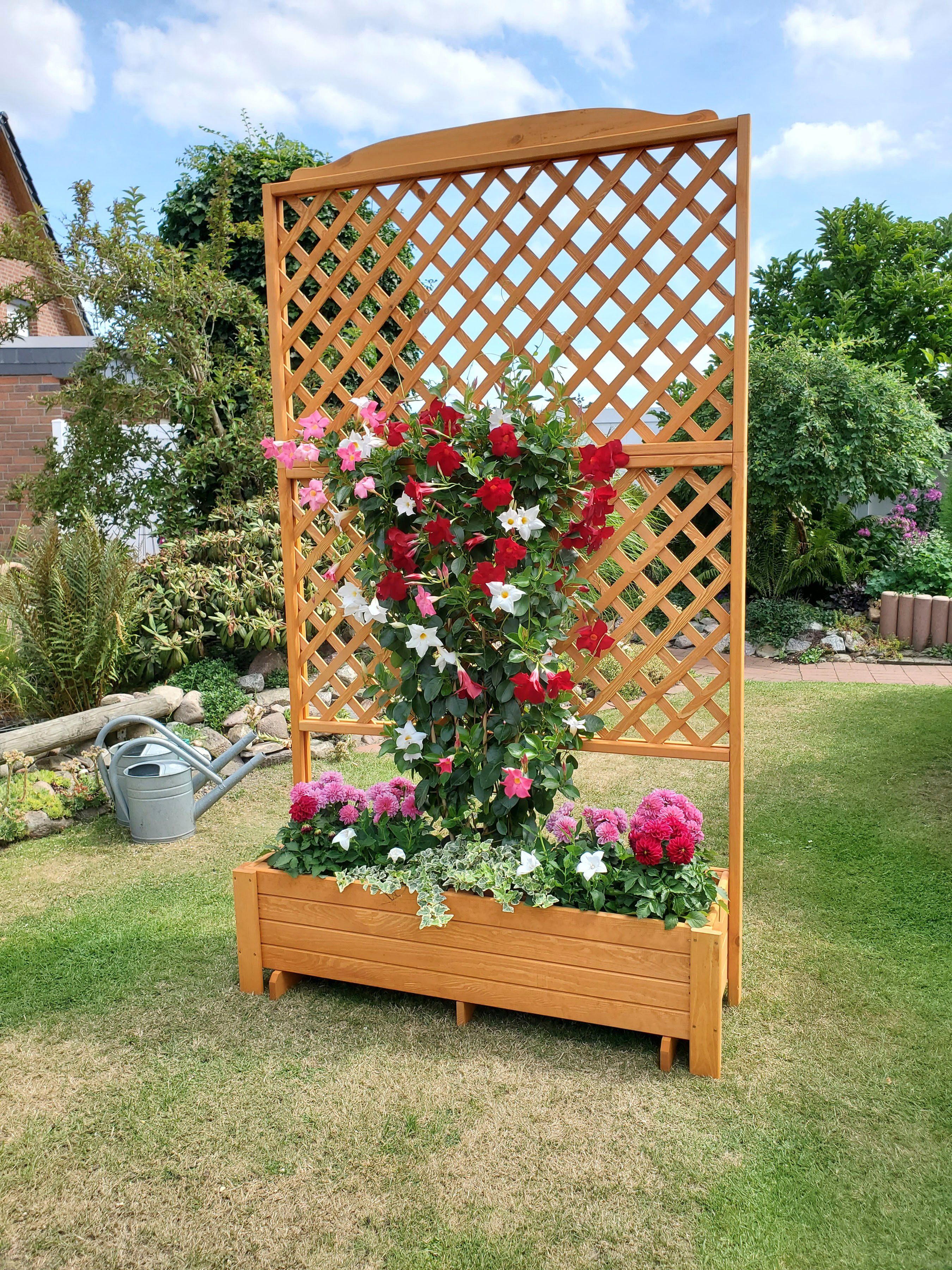 promadino Spalier Romantica, mit Pflanzkasten, BxTxH: 120x38x210 cm