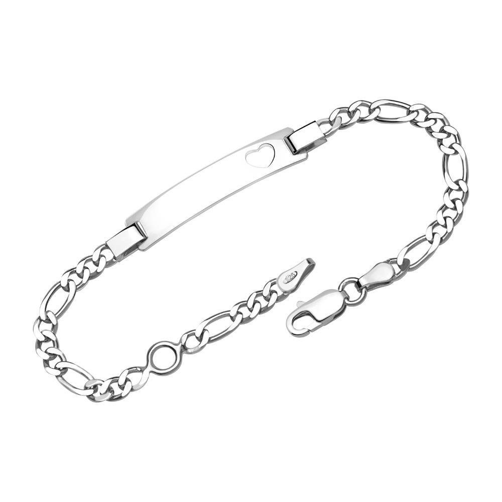 Unique Silberarmband 925 Armband Silber Herzmuster, Länge wählbar (16-19cm)