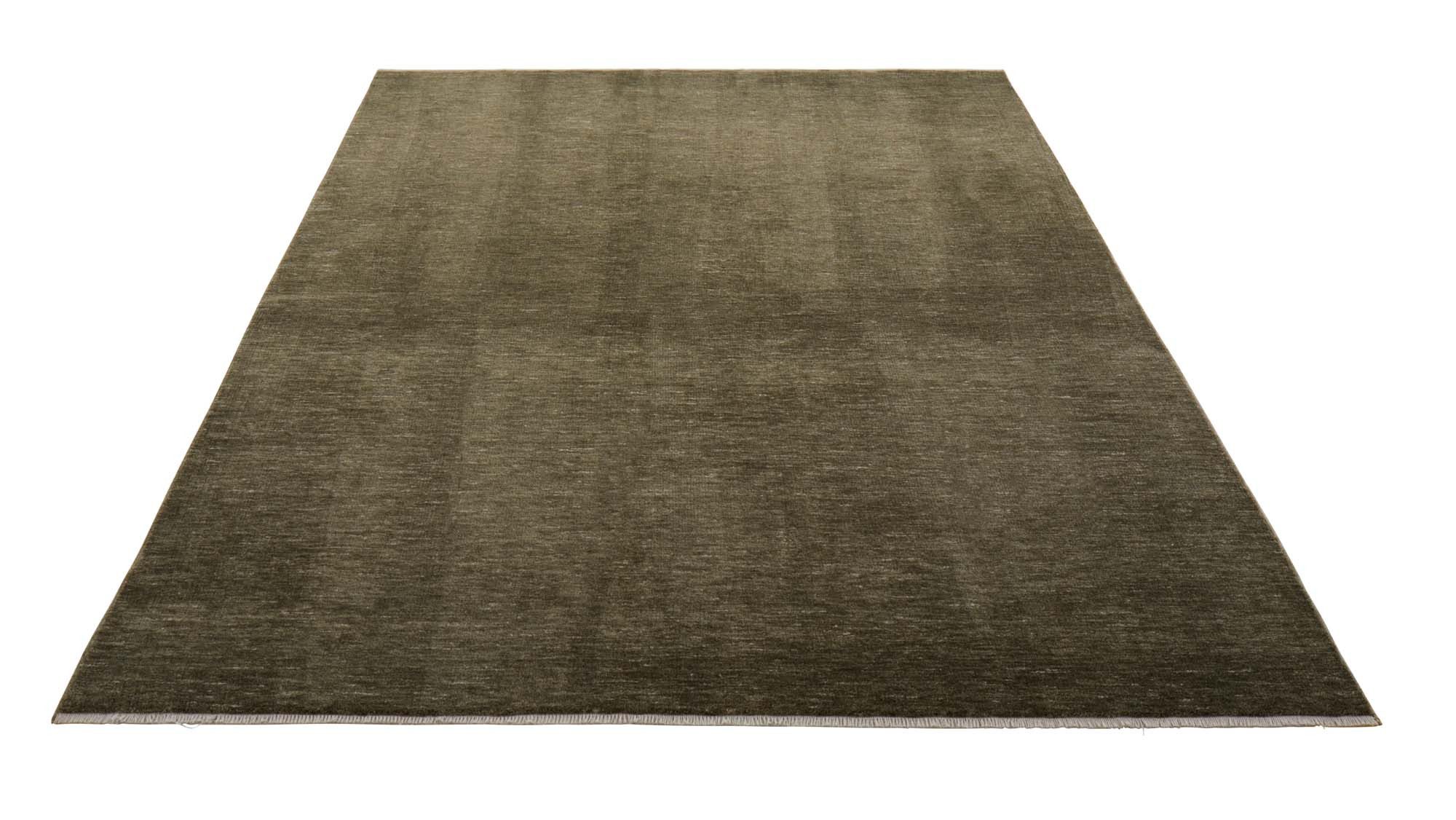 TaraCarpet Teppich Tara Carpet Luna einfarbig, Vintage, strapazierfähig und edel, rechteckig, Höhe: 8 mm, Wohnzimmer, Schlafzimmer, Esszimmer, Flur grün 080x150